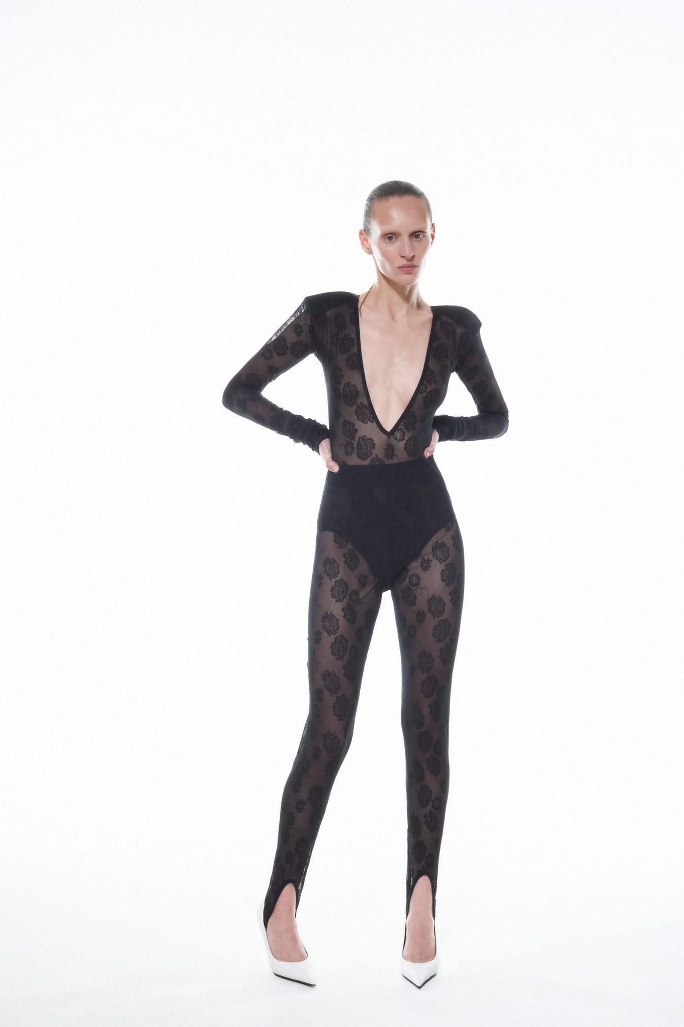 AFFAIR LACE LEGGINGS - Black