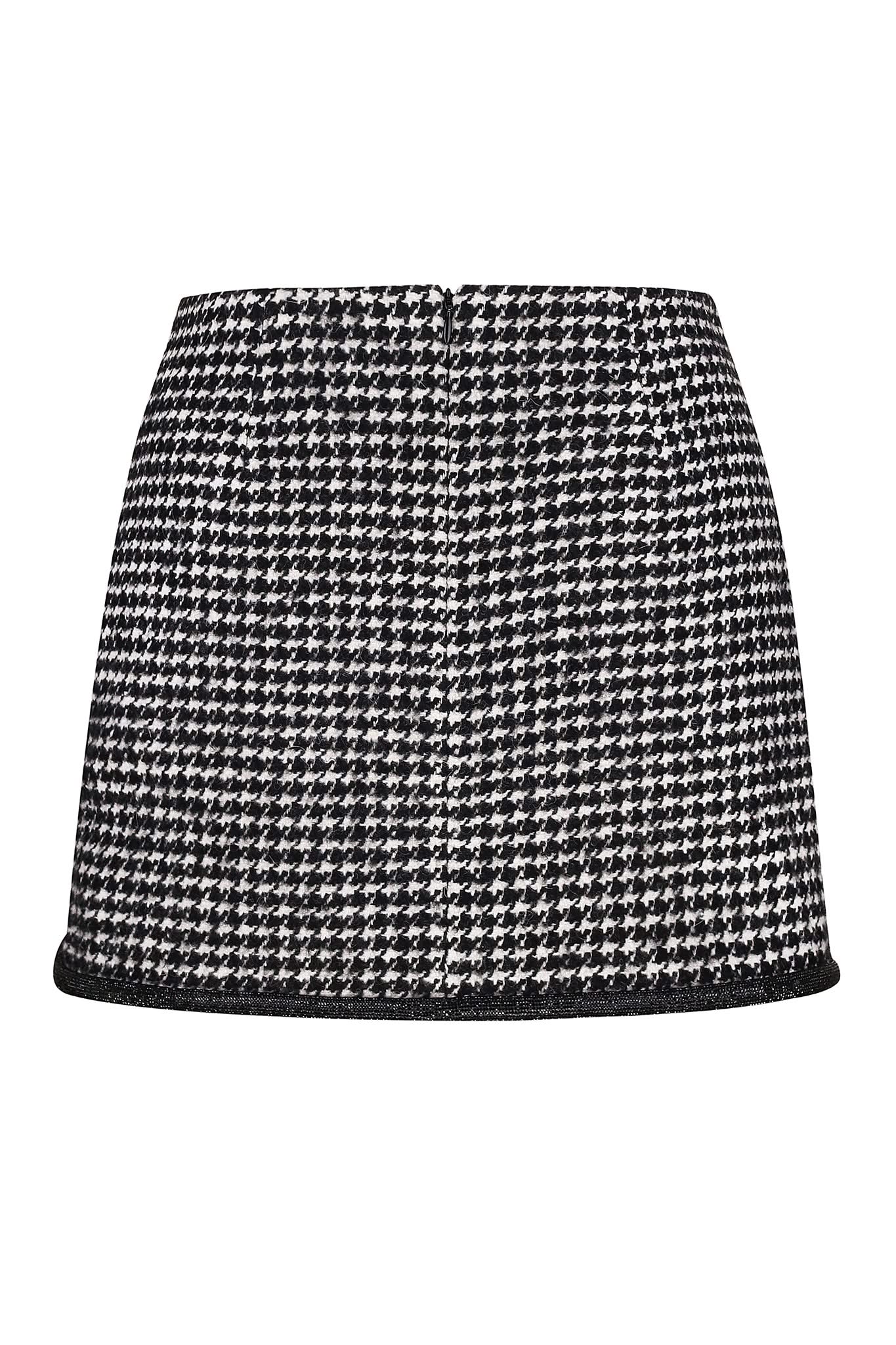 HOUNDSTOOTH MINI SKIRT - Black/White