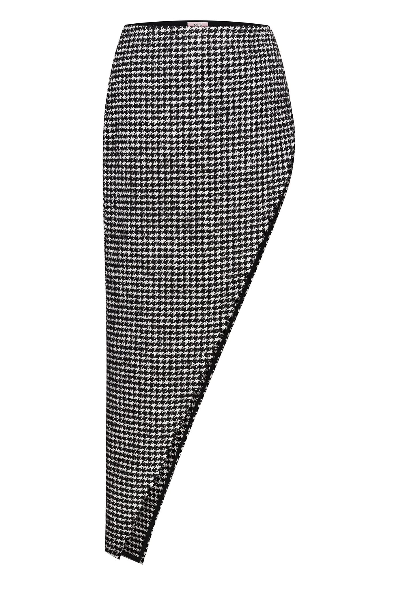 HOUNDSTOOTH MAXI SKIRT - Black/White