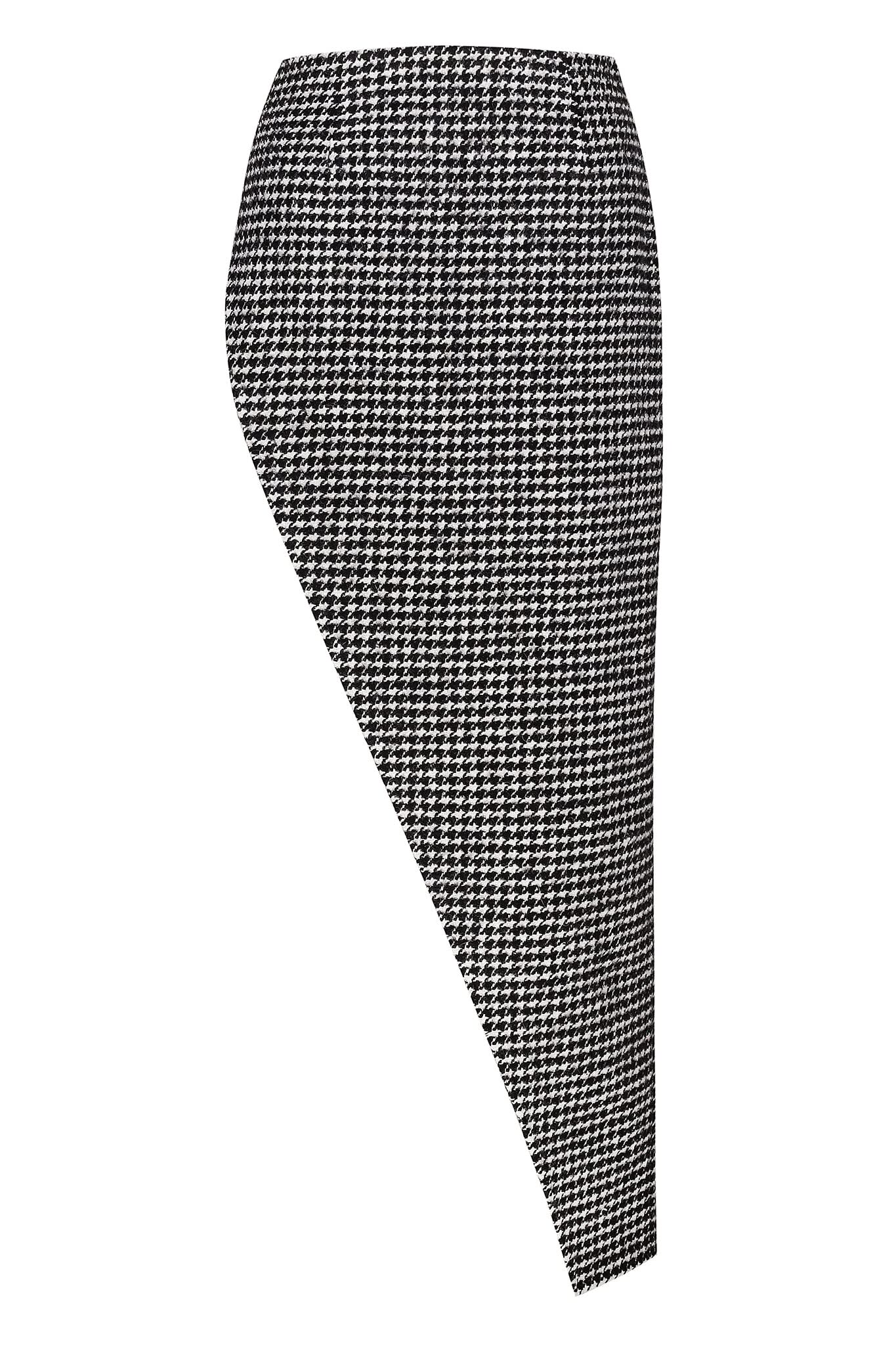 HOUNDSTOOTH MAXI SKIRT - Black/White