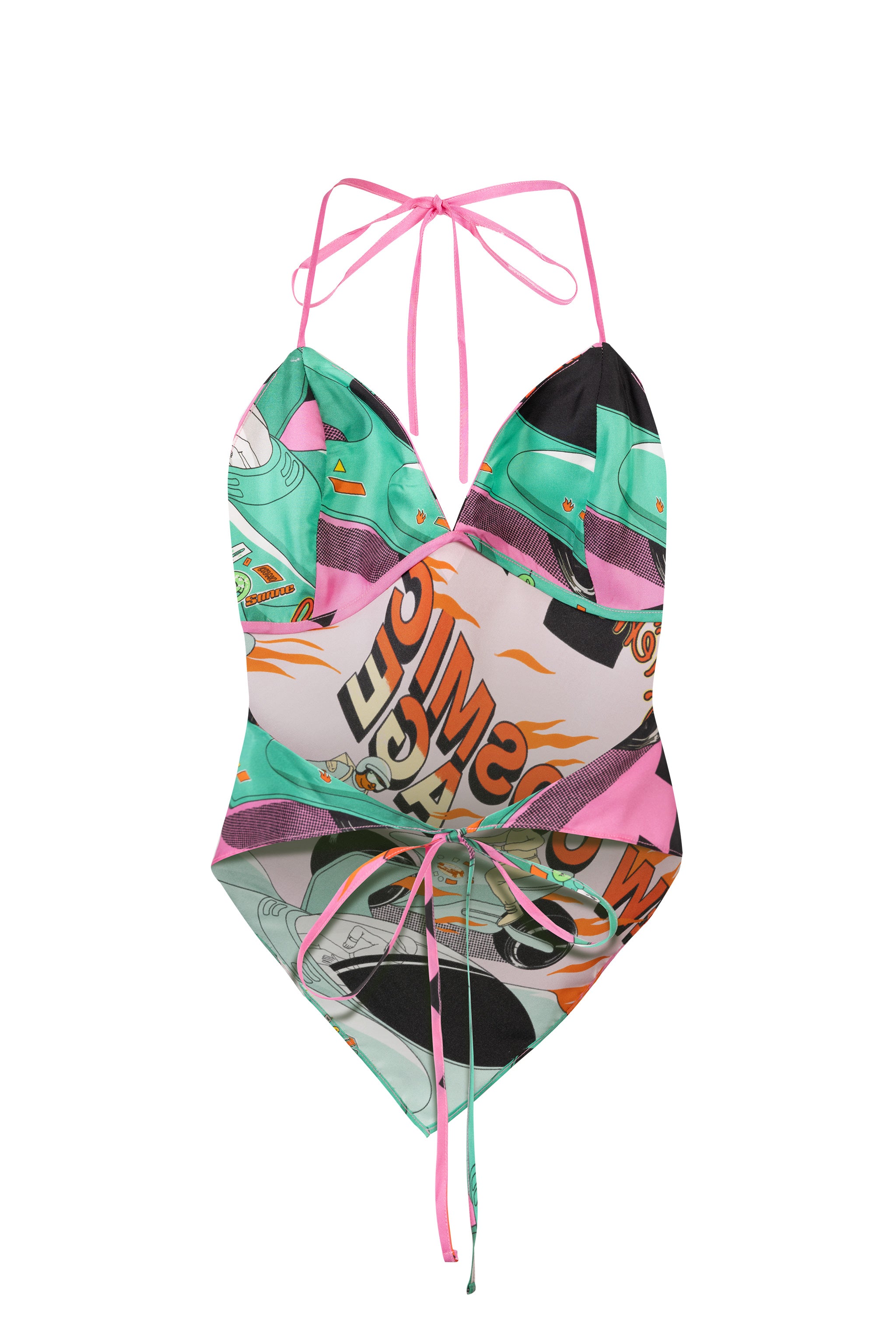 Electric Pink Tie Top - Pink