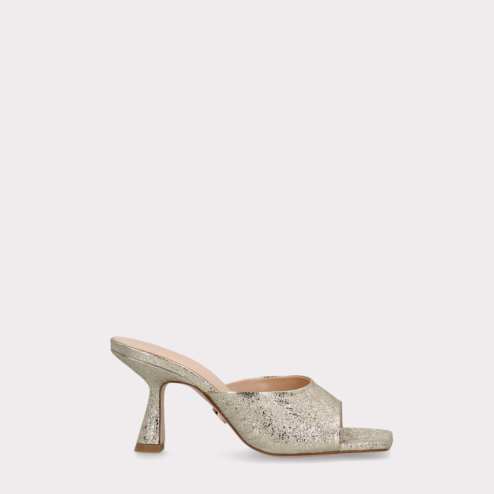 RENY GOLD CRUSHED METALLIC LEATHER MULES