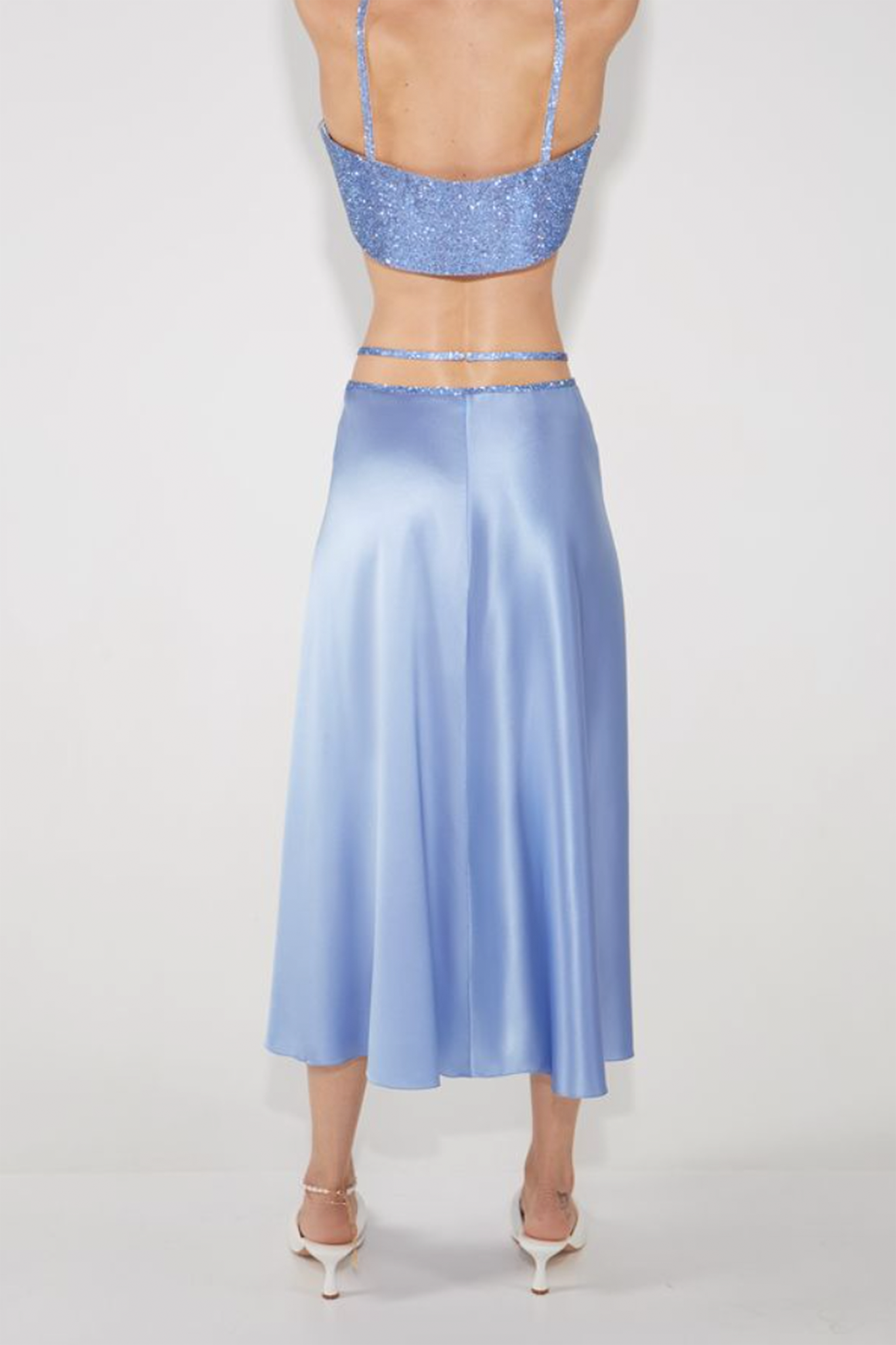 SILK SKIRT MIDI - Sky Blue