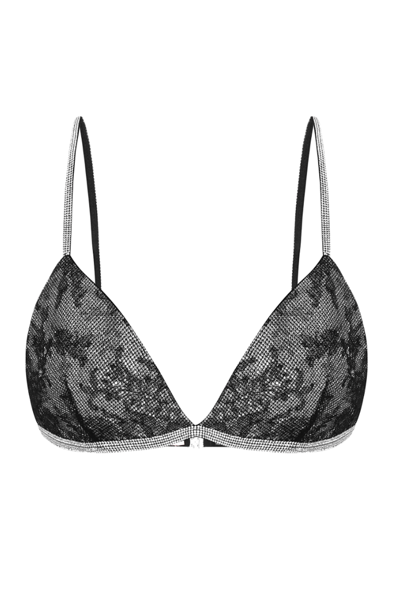 TRIANGLE BRA DOUBLE - Crystal/Black