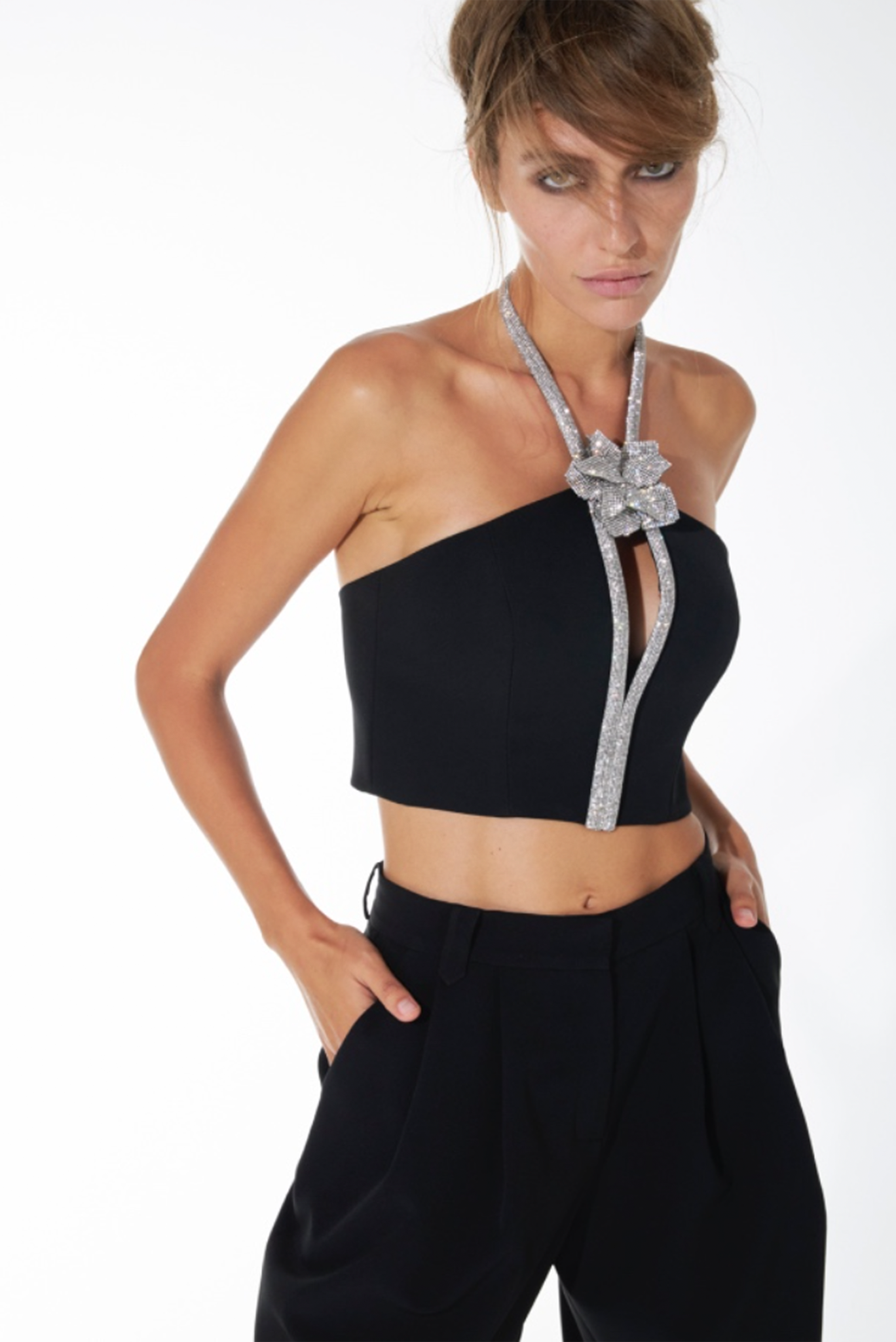 ROSE CORSET TOP - Black