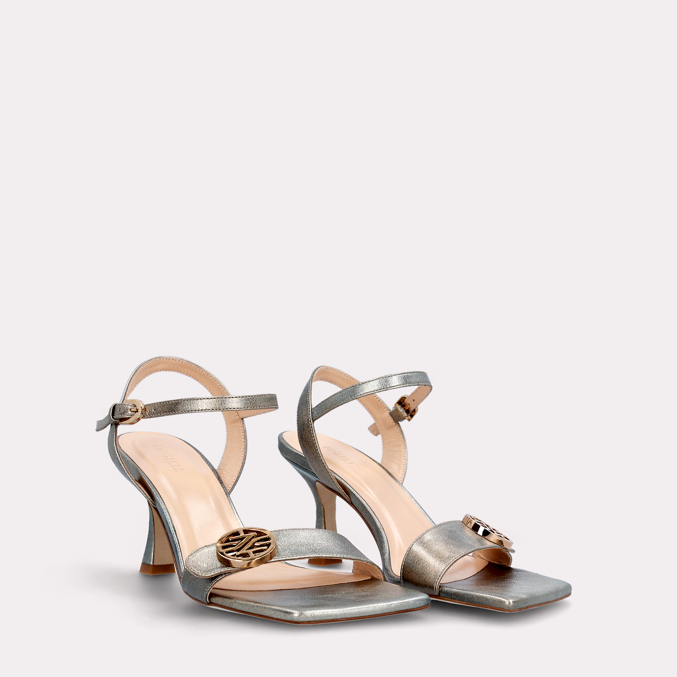 BONNY 01 GREY LEATHER SANDALS