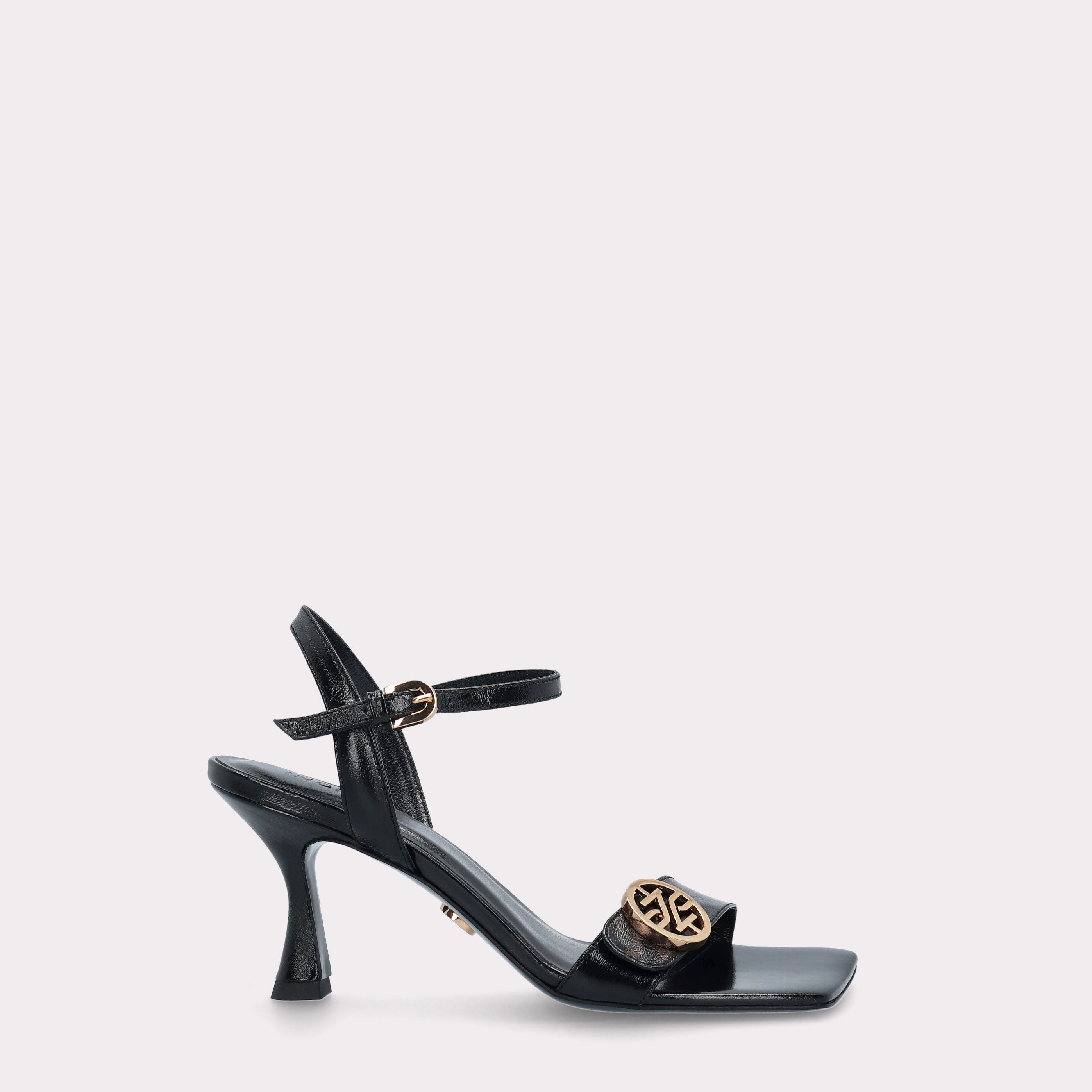 BONNY 01 BLACK LEATHER SANDALS