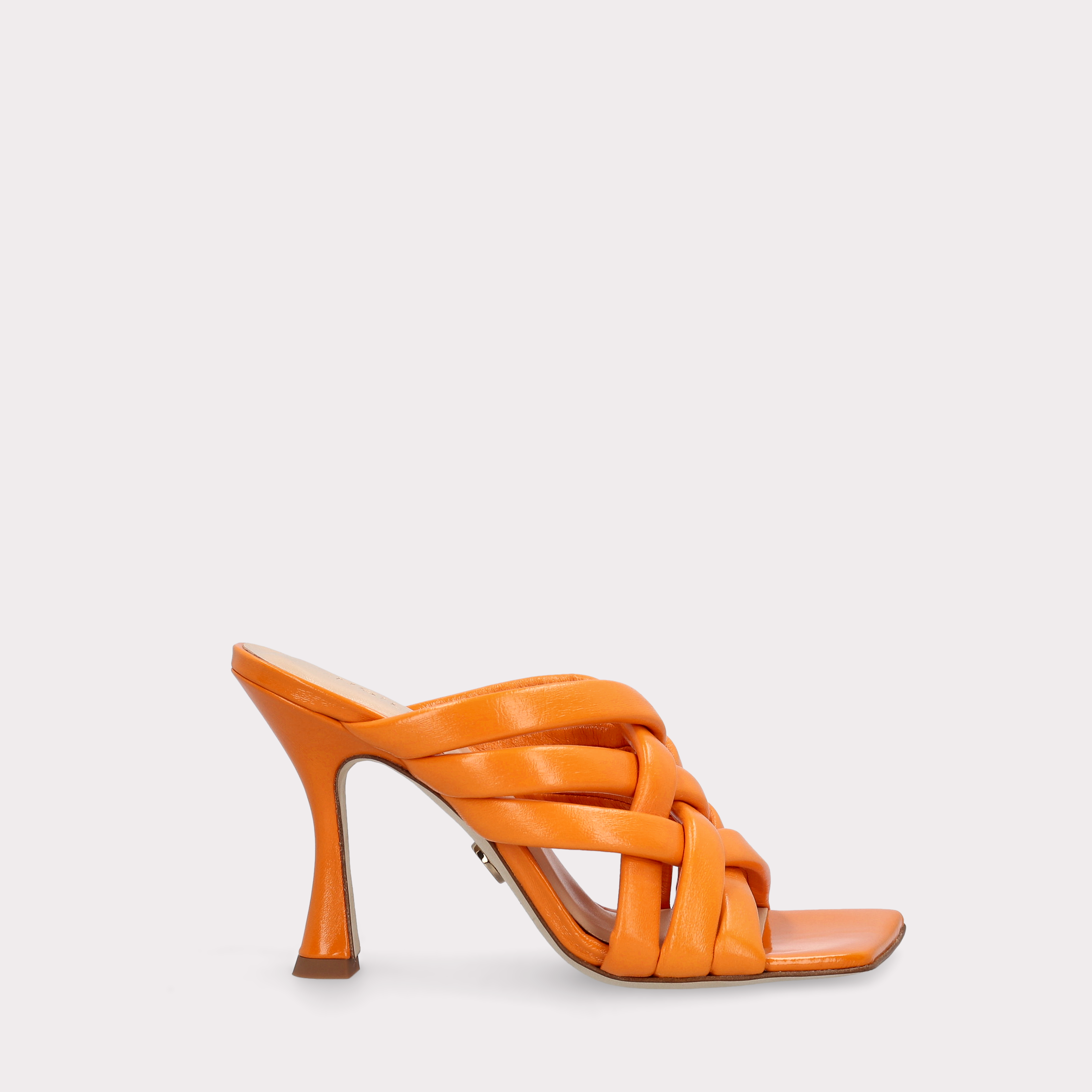 BETTY 01 ORANGE LEATHER SANDALS