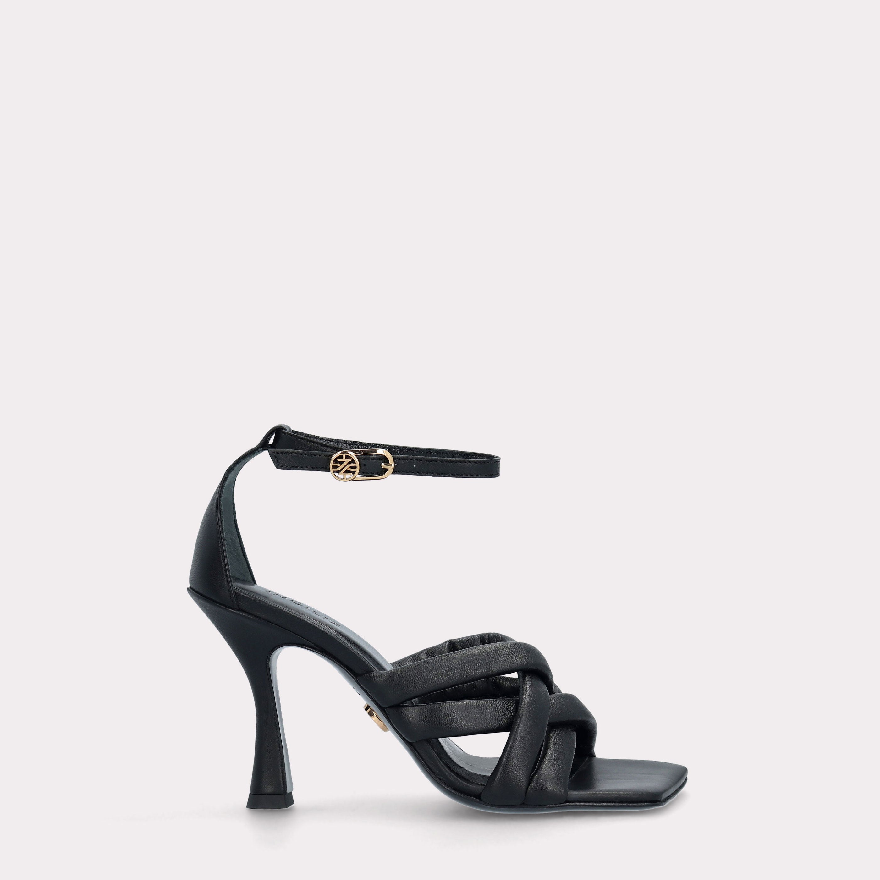 BETTY 02 BLACK LEATHER SANDALS