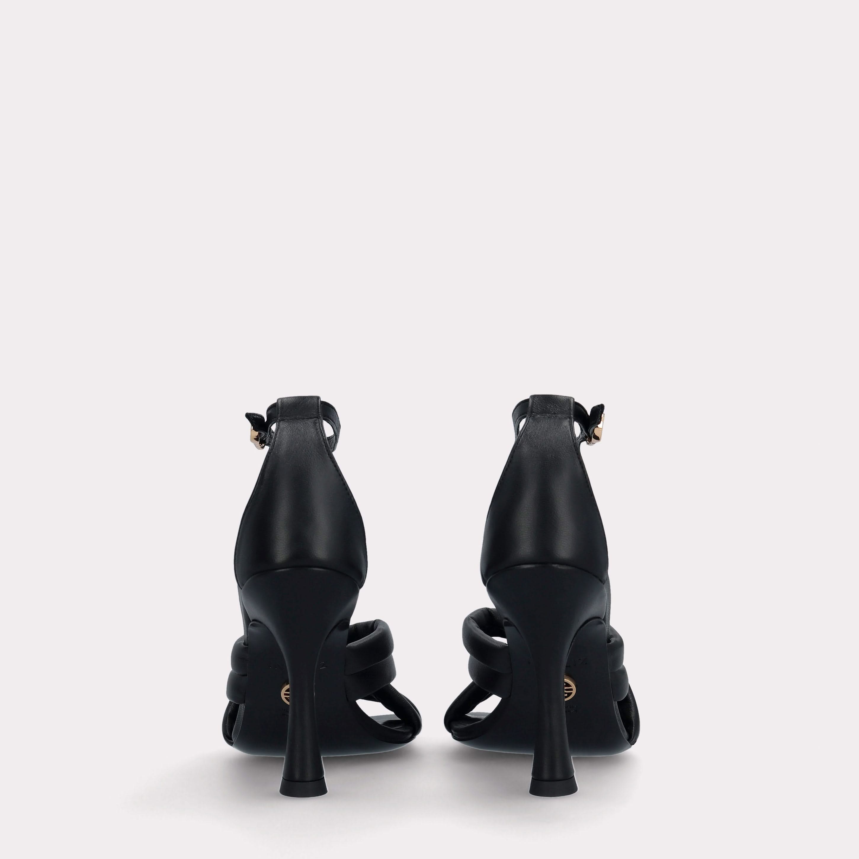 BETTY 02 BLACK LEATHER SANDALS