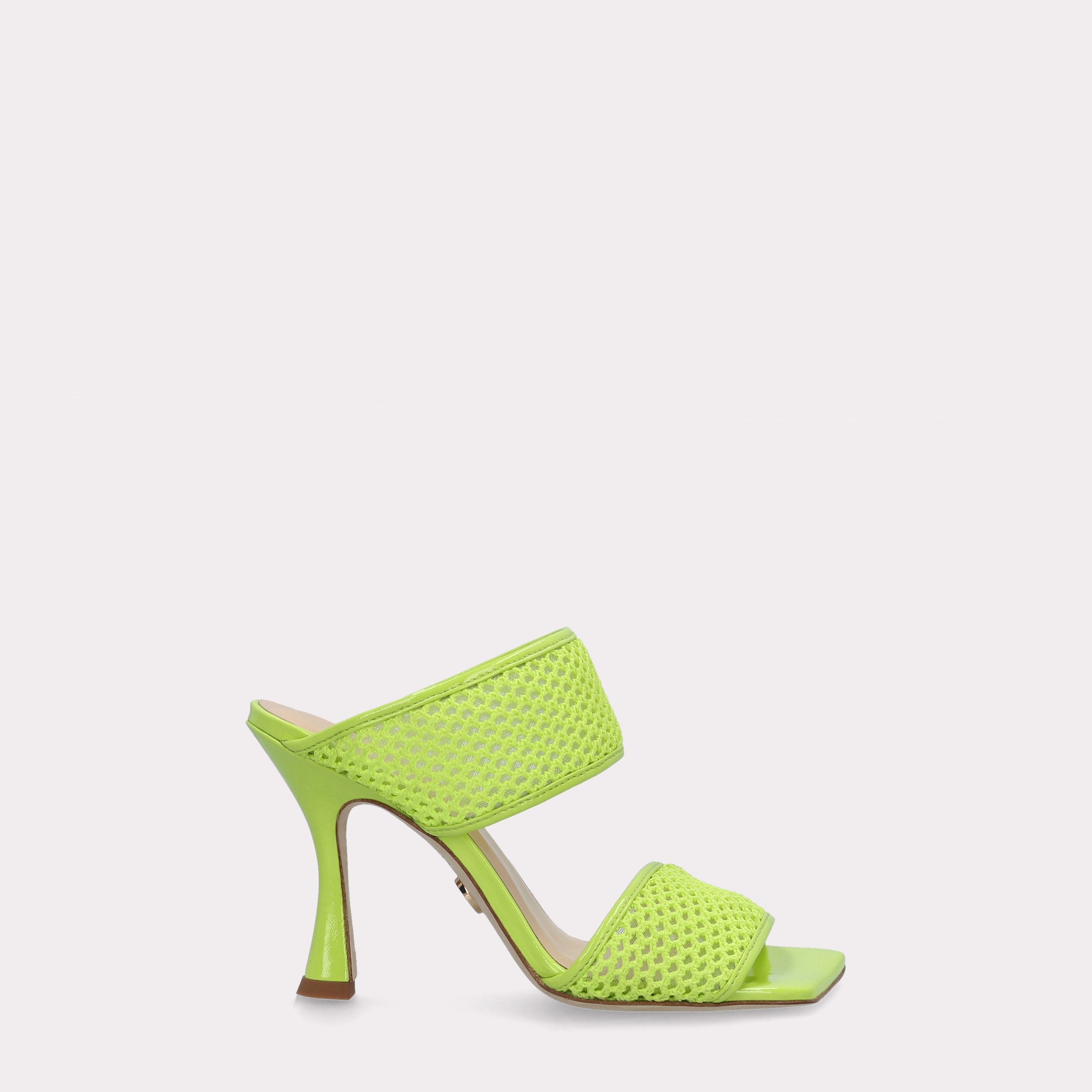 BETTY 21 GREEN MESH AND GREEN LEATHER SANDALS