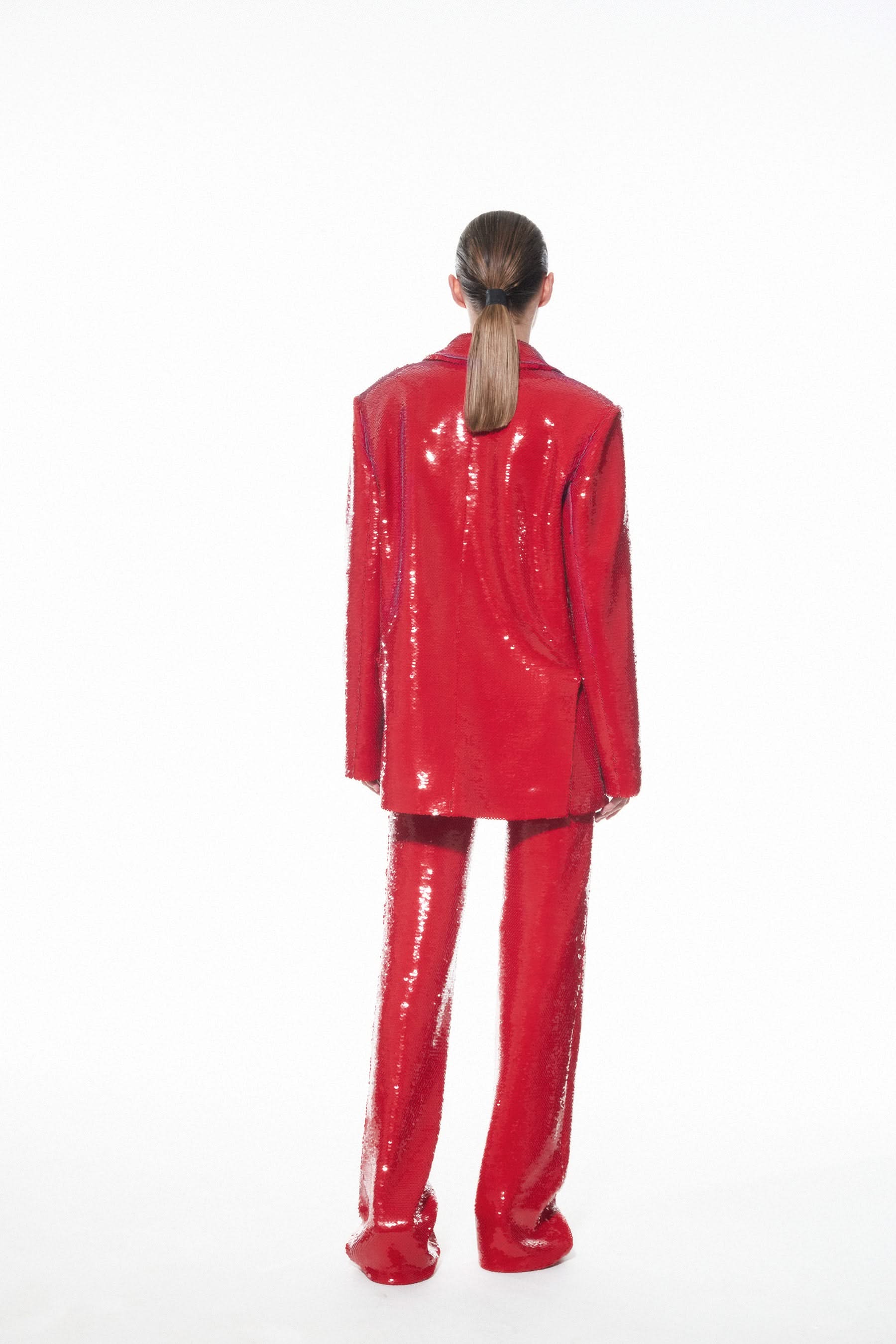 JADE SEQUIN BLAZER - Red