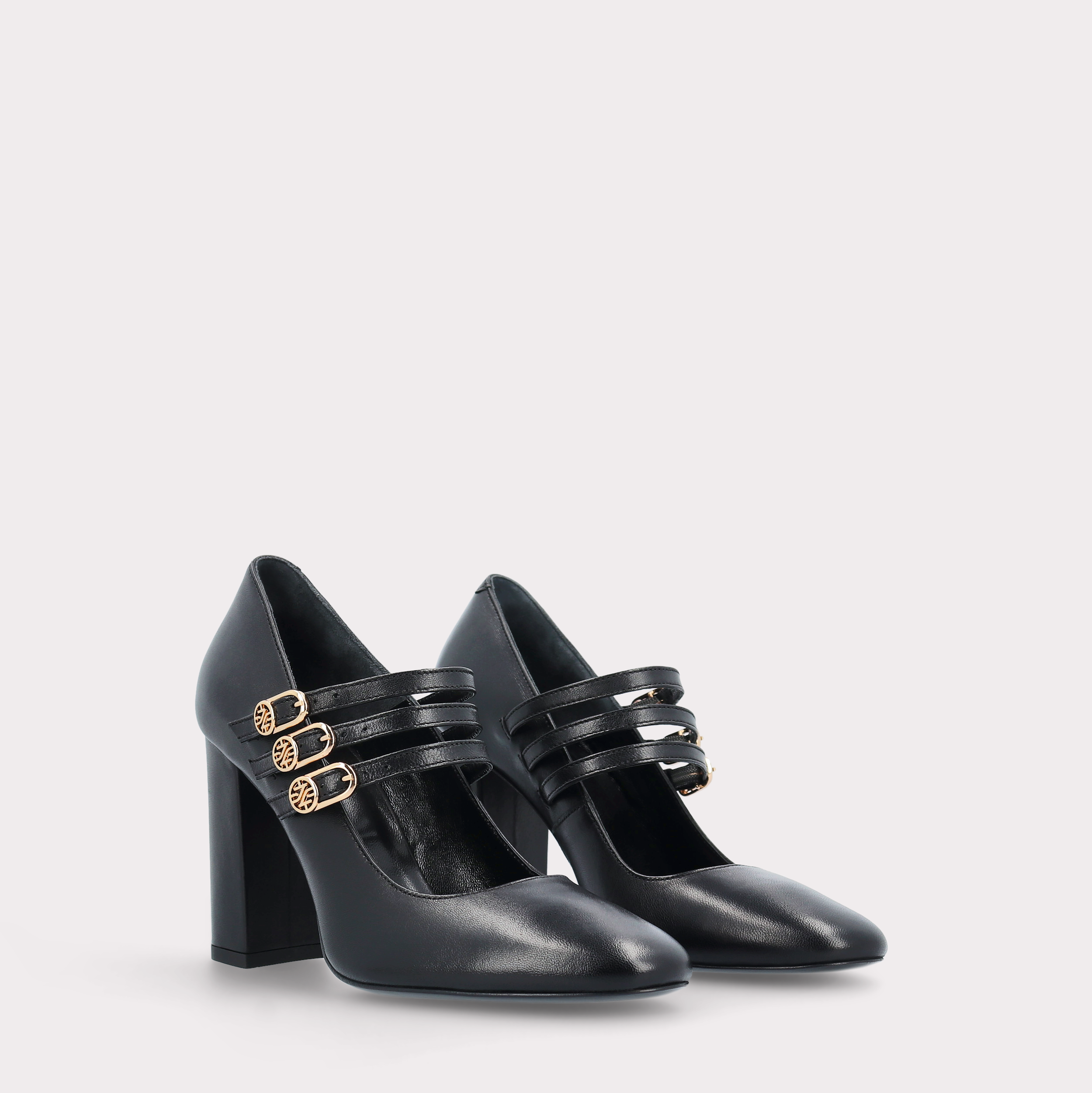 DELMA BEBE 01 BLACK SMOOTH LEATHER PUMPS