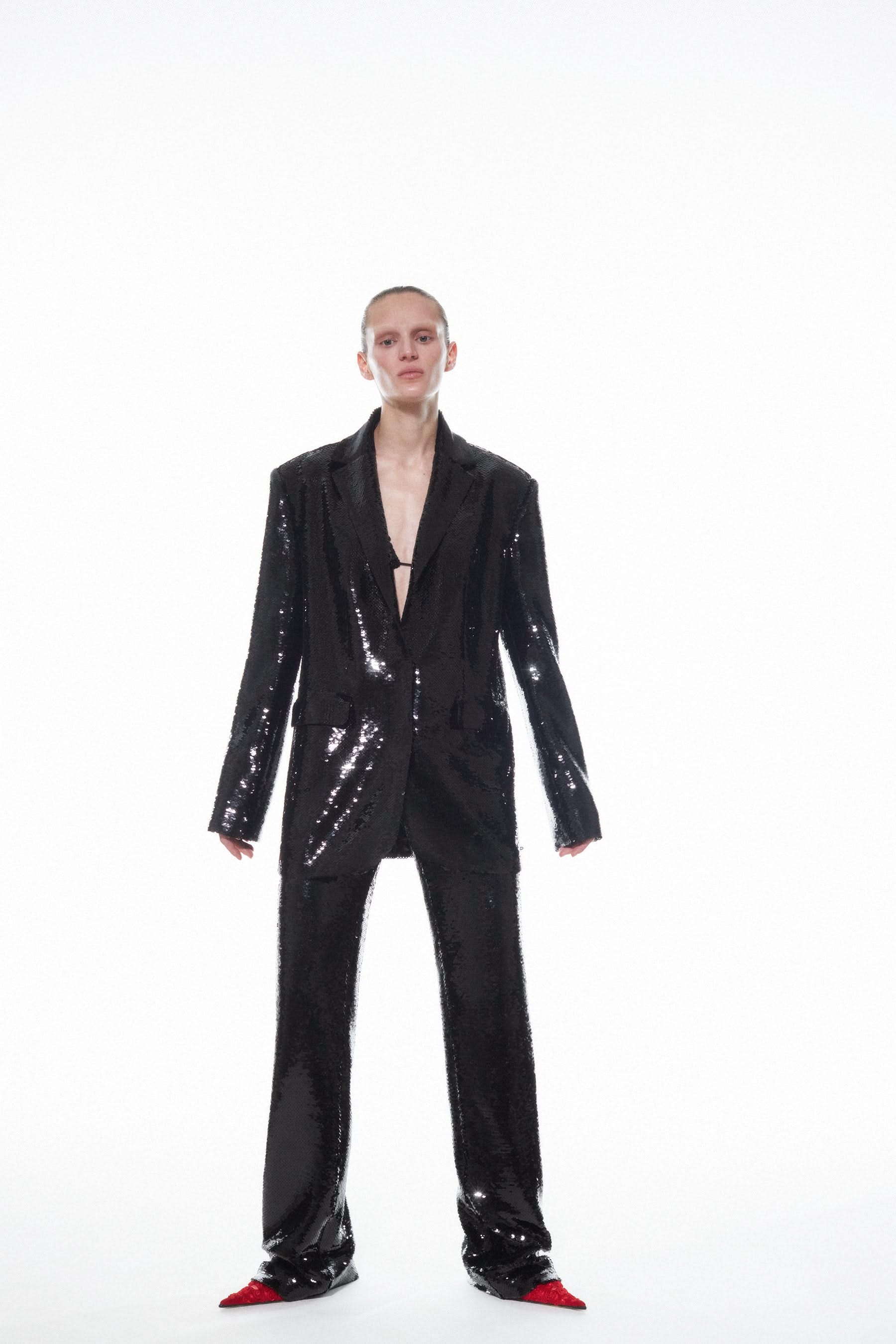 JADE SEQUIN BLAZER - Black