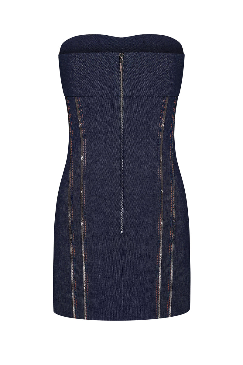 SAVANNA DENIM DRESS - Dark Blue