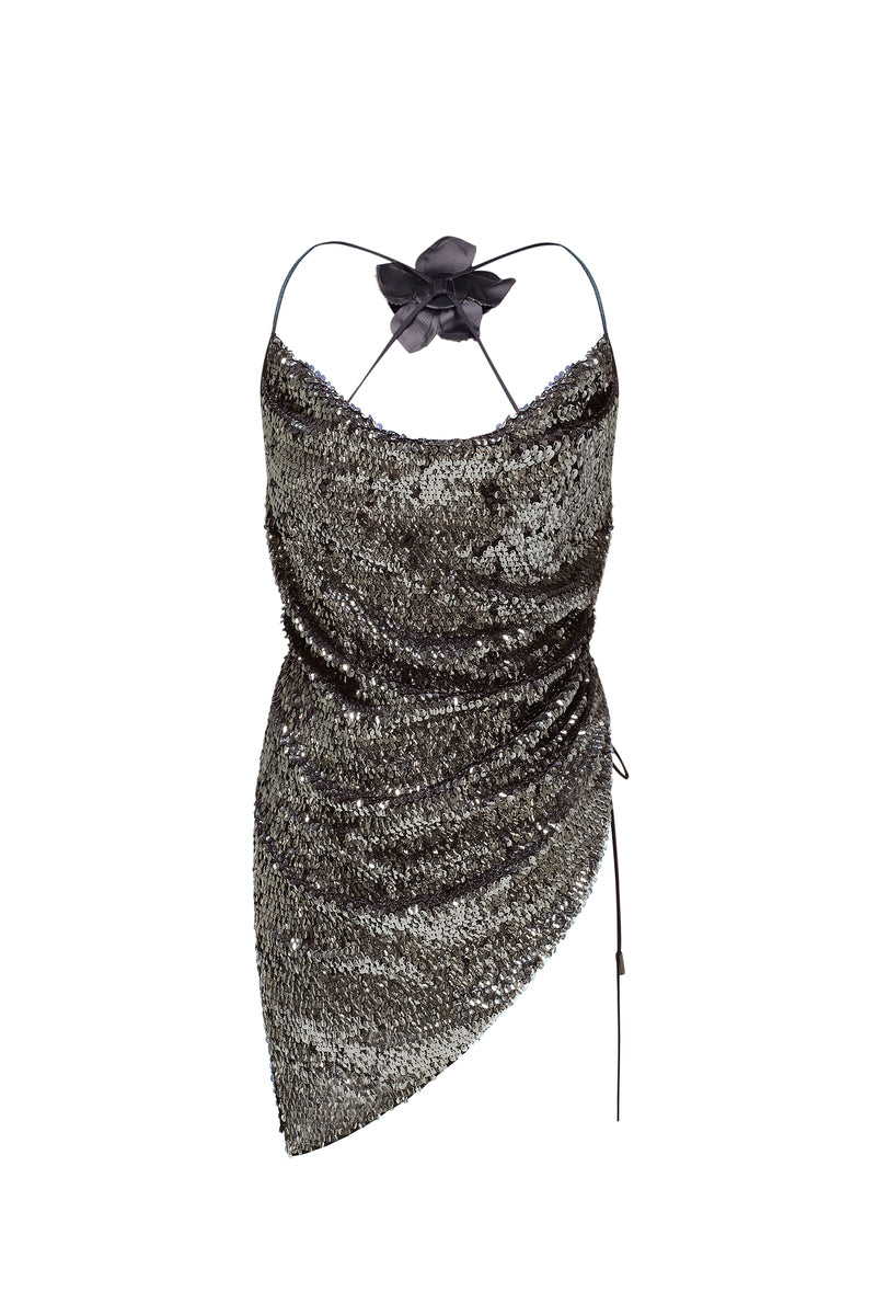 SAGE SEQUIN TOP - Graphite