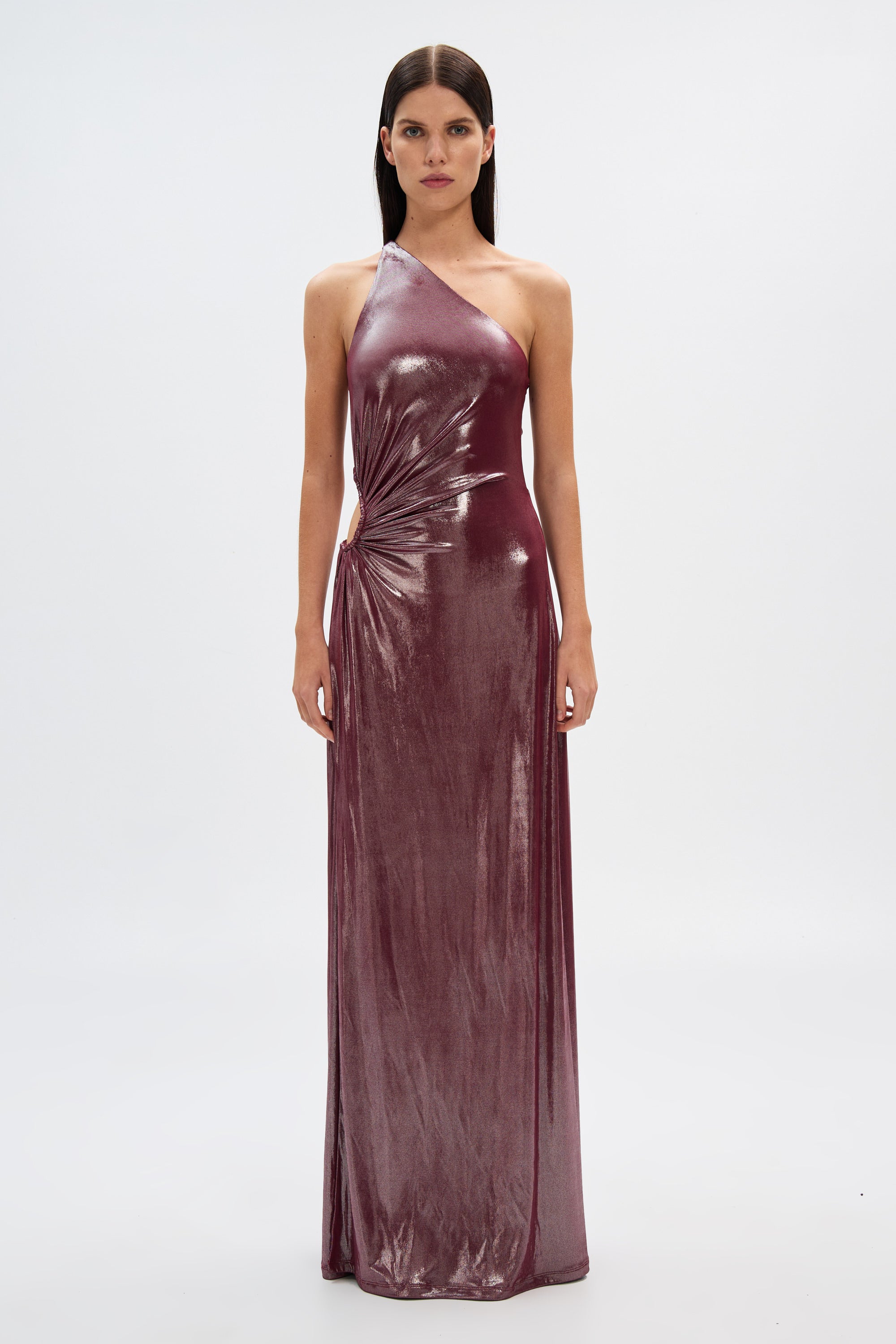 THE 'SABINE' FOIL JERSEY DRESS