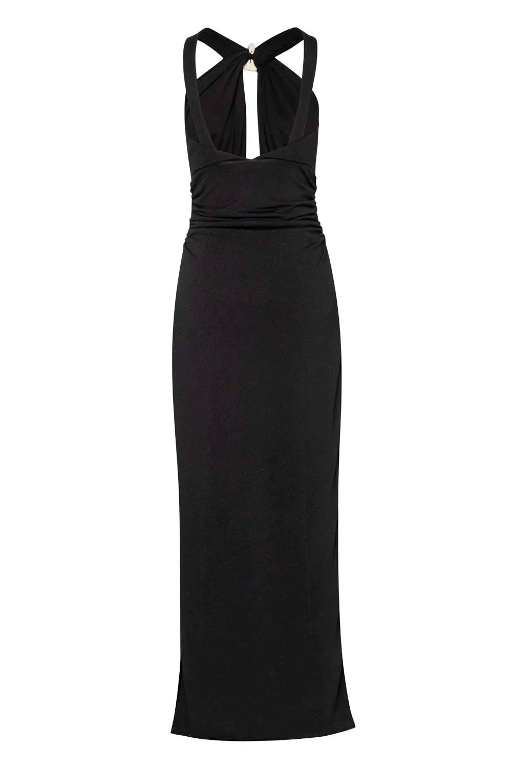 Giglio Dress by Baobab, side view with fluid fall and fitted silhouette.