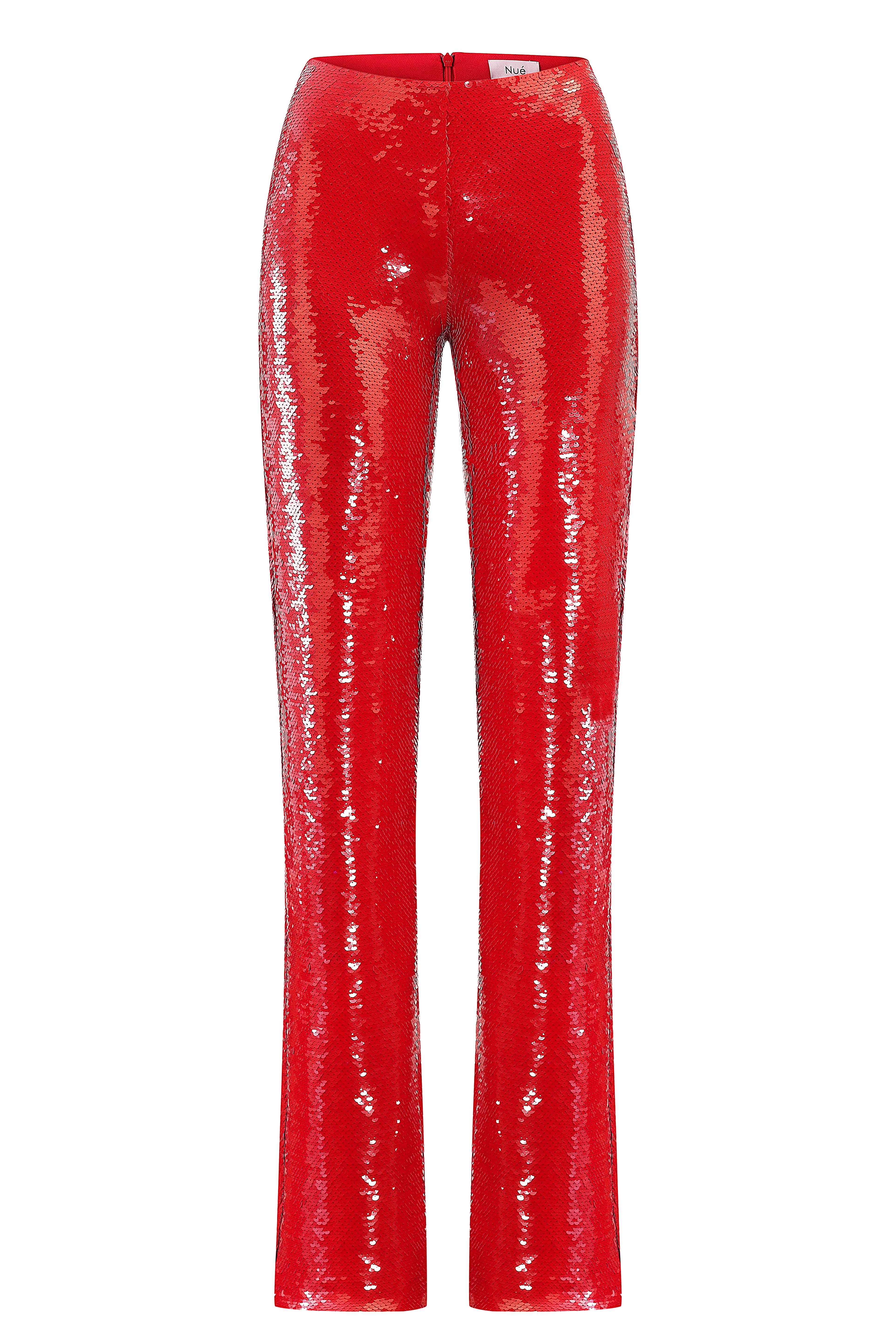 JADE SEQUIN TROUSERS - Red
