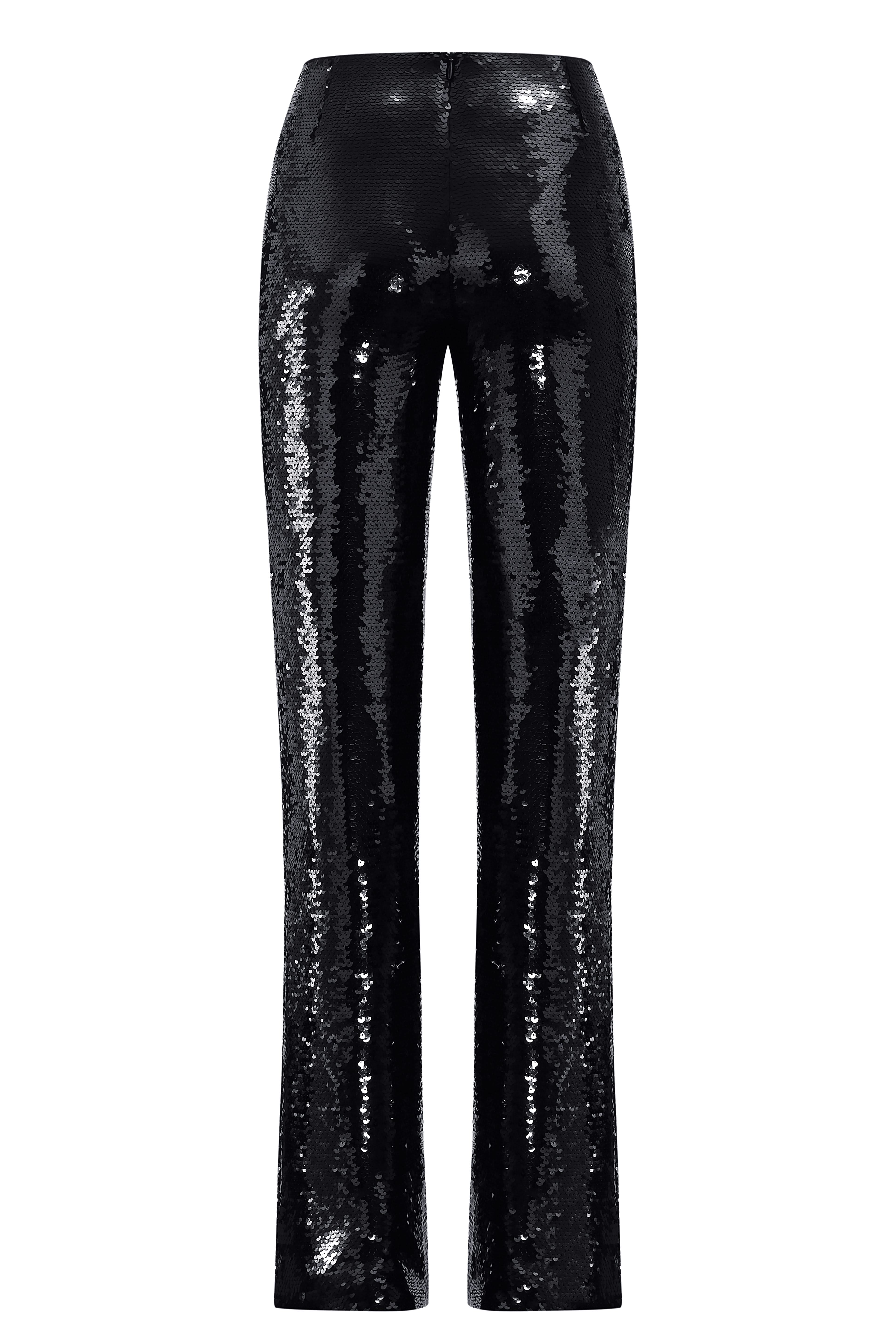 JADE SEQUIN TROUSERS - Black