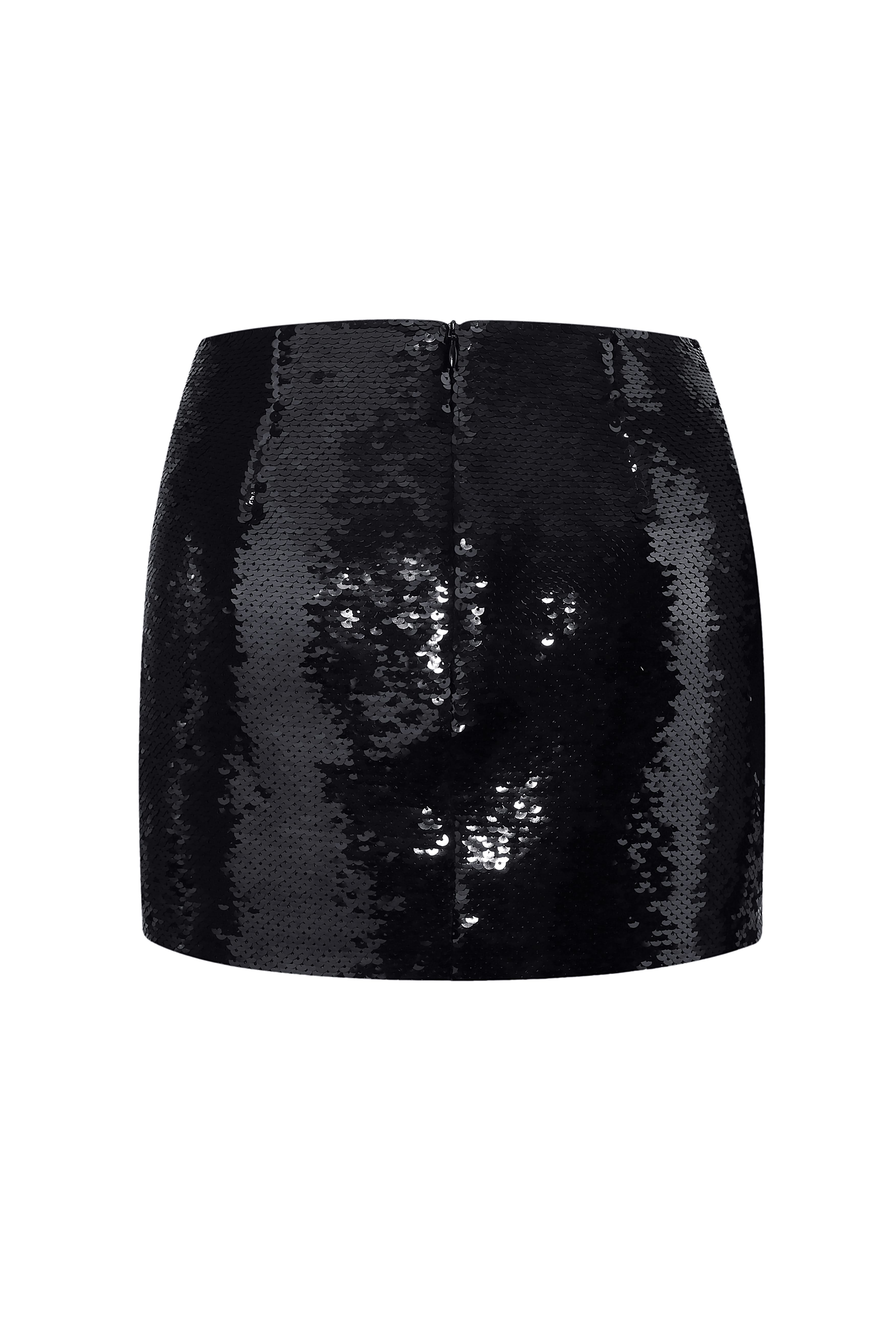 JEMMA SEQUIN SKIRT - Black