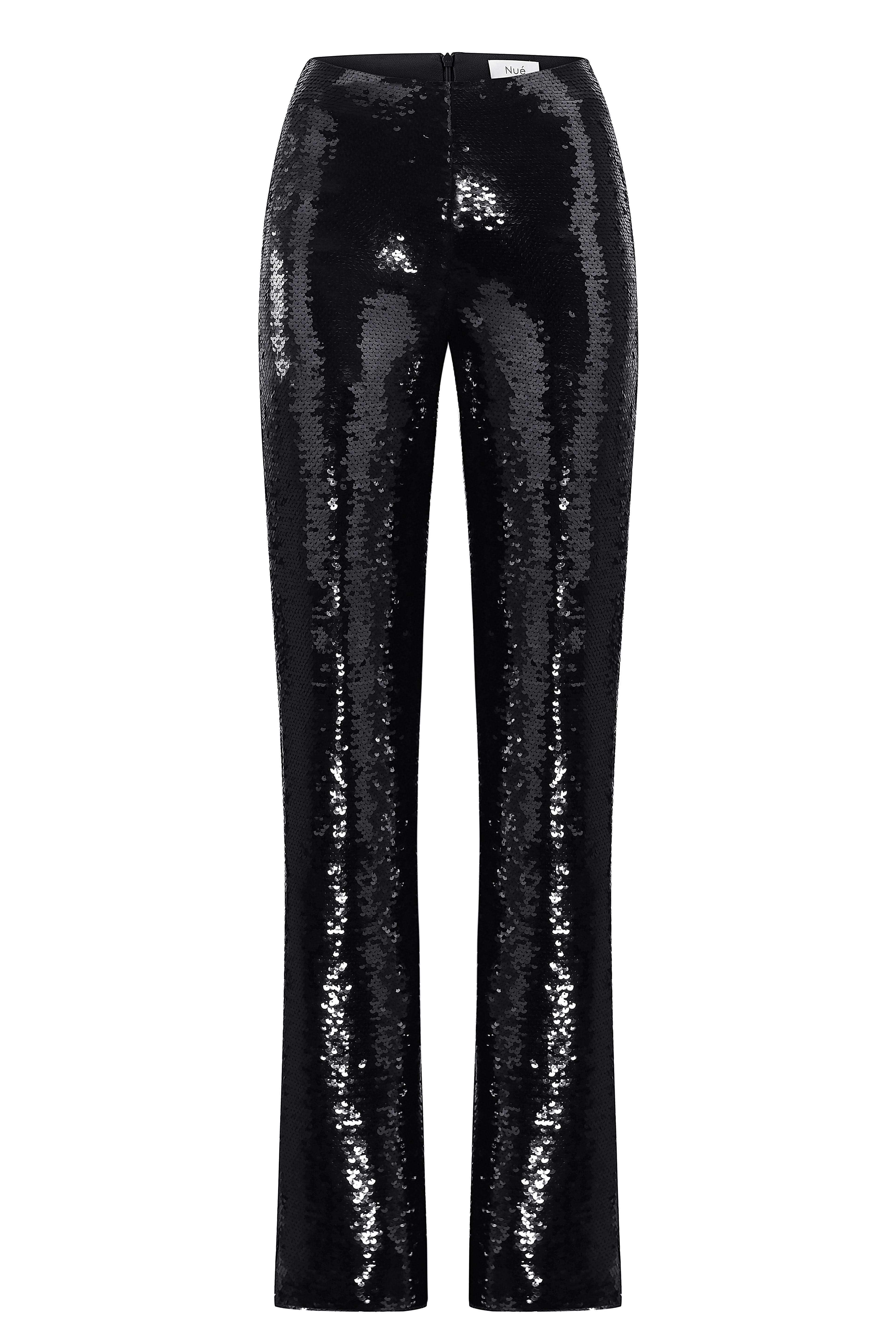 JADE SEQUIN TROUSERS - Black