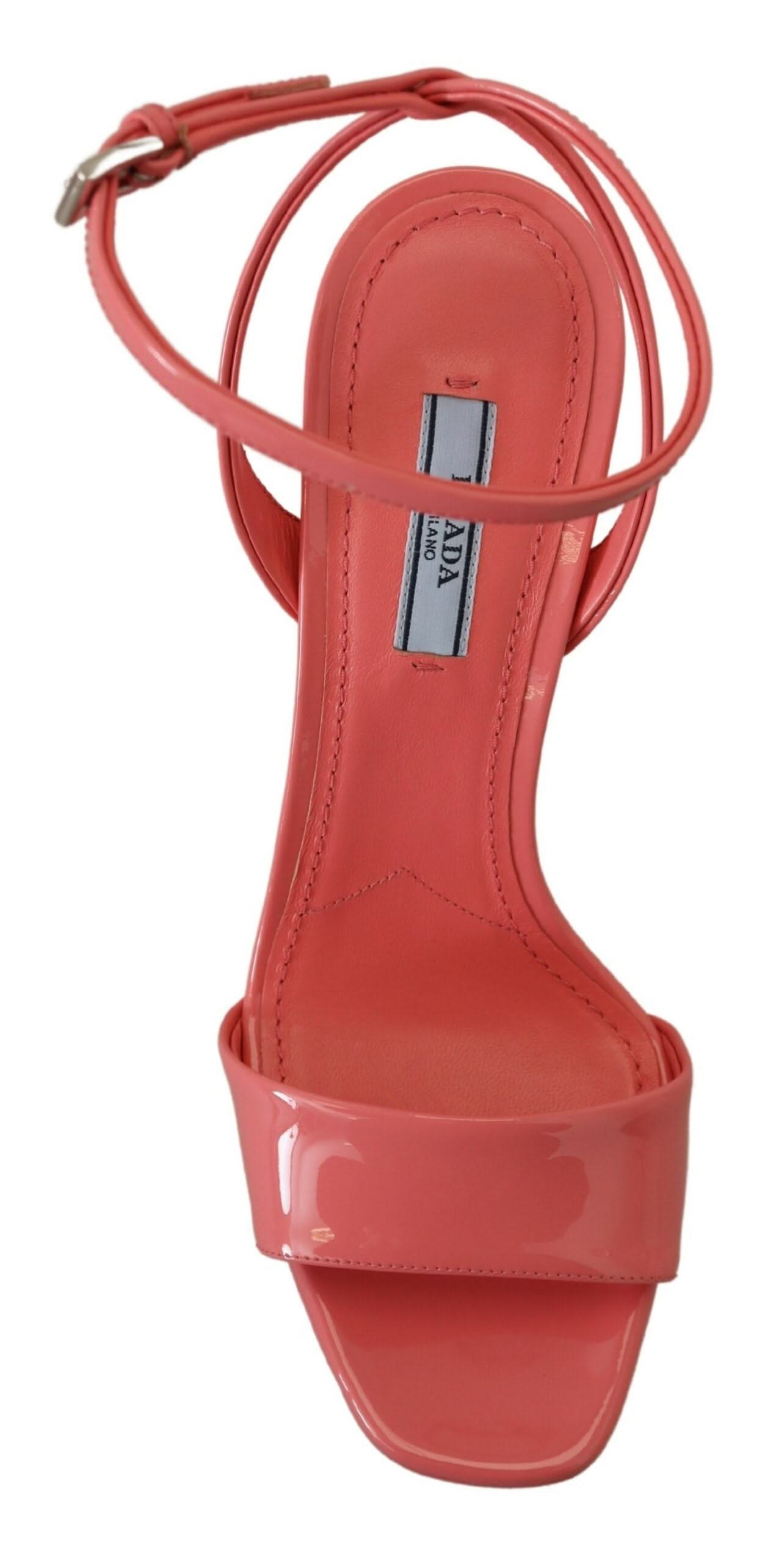 Prada Chic Pink Patent Leather Platform Sandalss