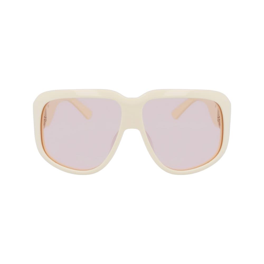 Longchamp White Haircalf Sunglasses