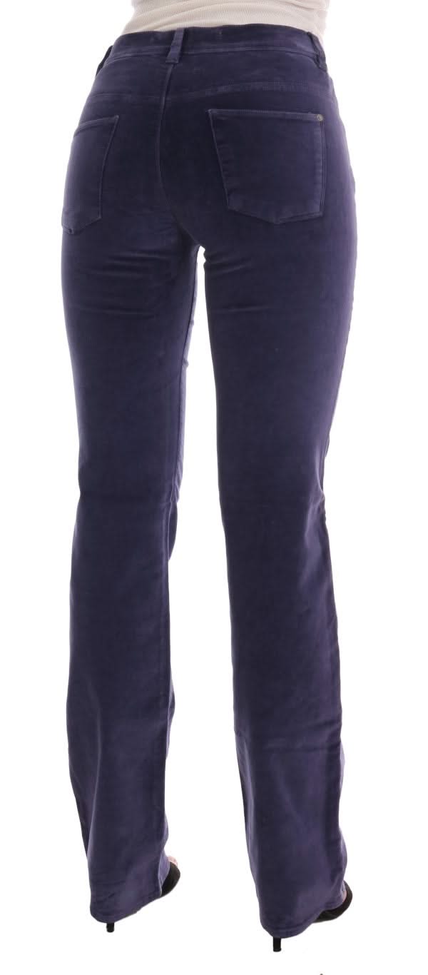Ermanno Scervino Chic Purple Corduroy Bootcut Flare Pants