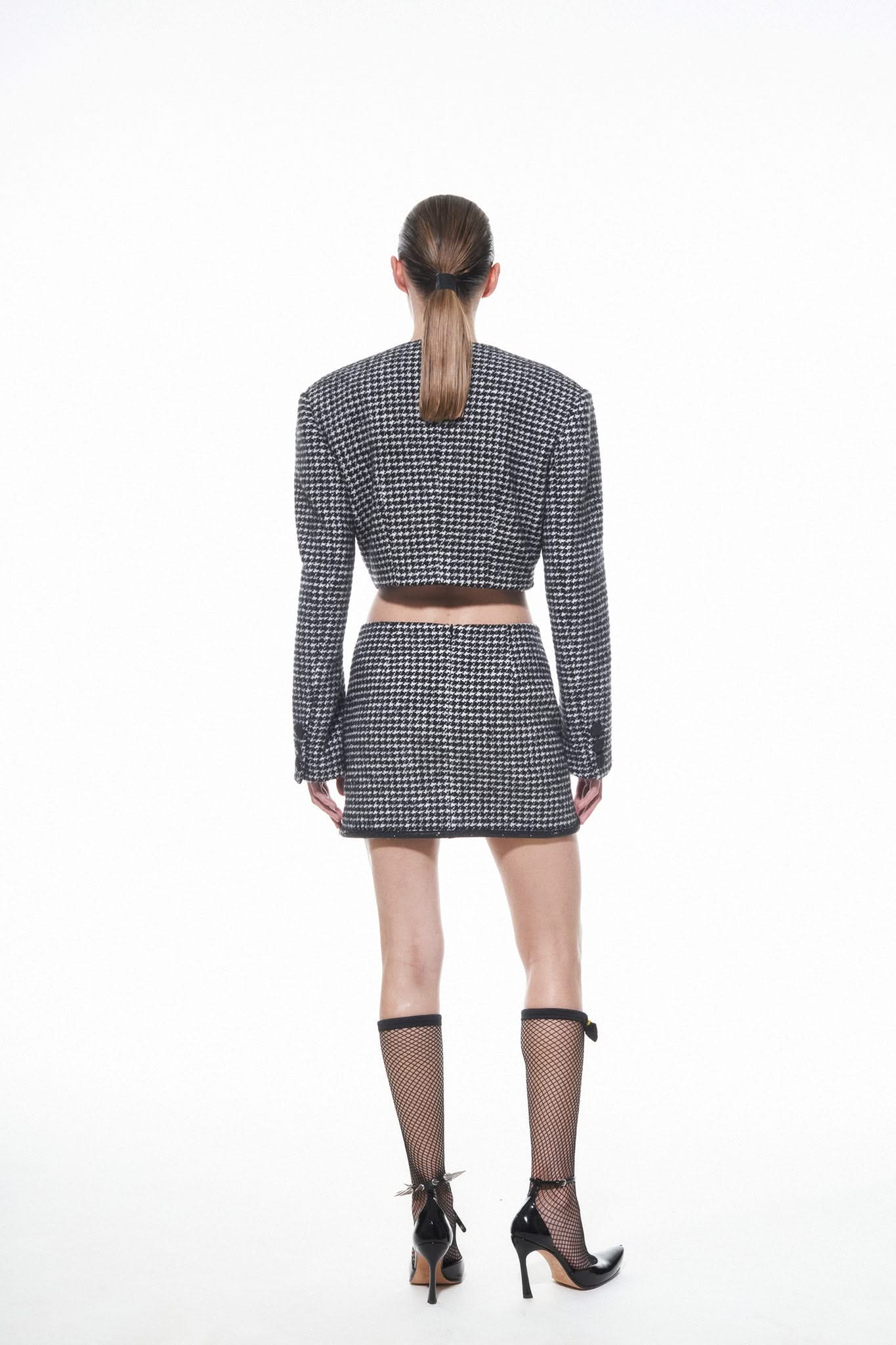HOUNDSTOOTH MINI SKIRT - Black/White