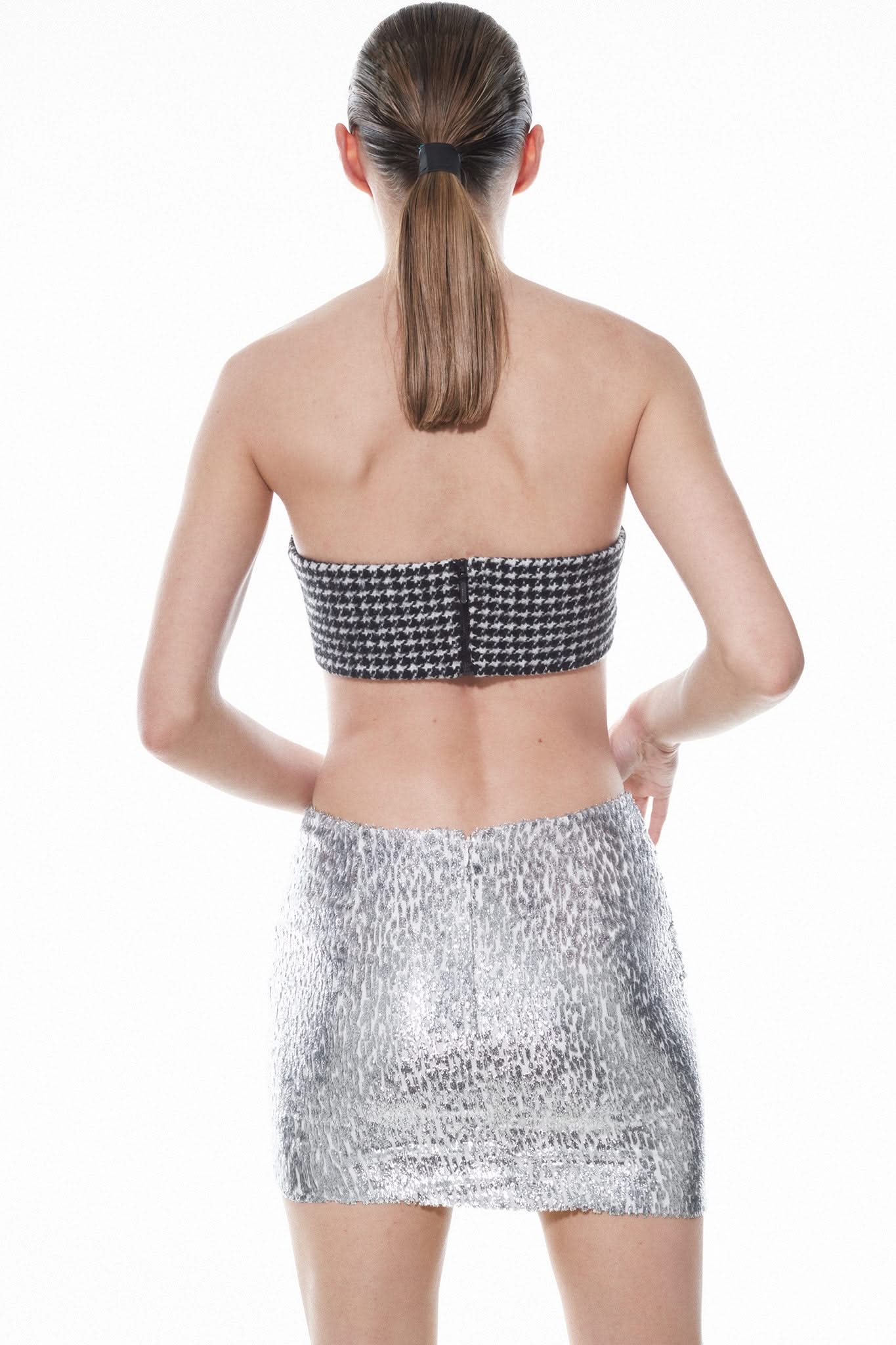 HOUNDSTOOTH BRALETTE - Black/White