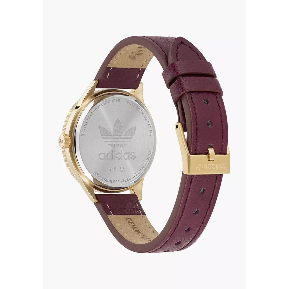Adidas Red Leather Watch