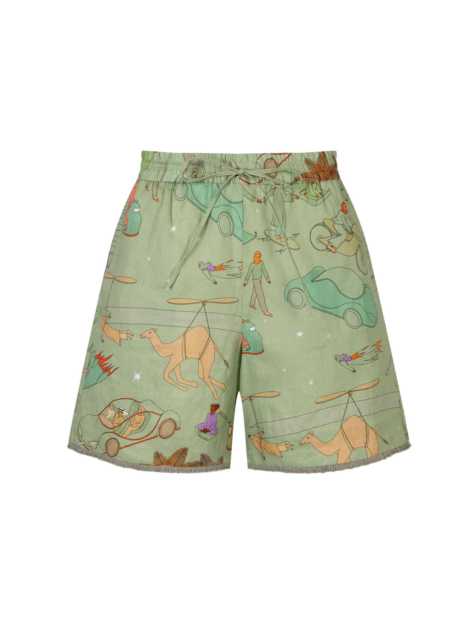 Shorts Green Print