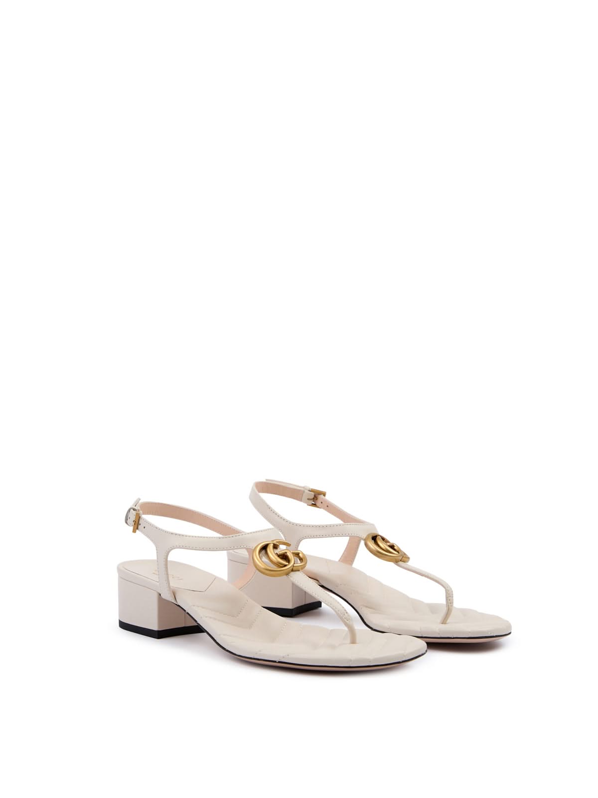 Gucci Mystic White Nappa Charlotte Leather Sandalss