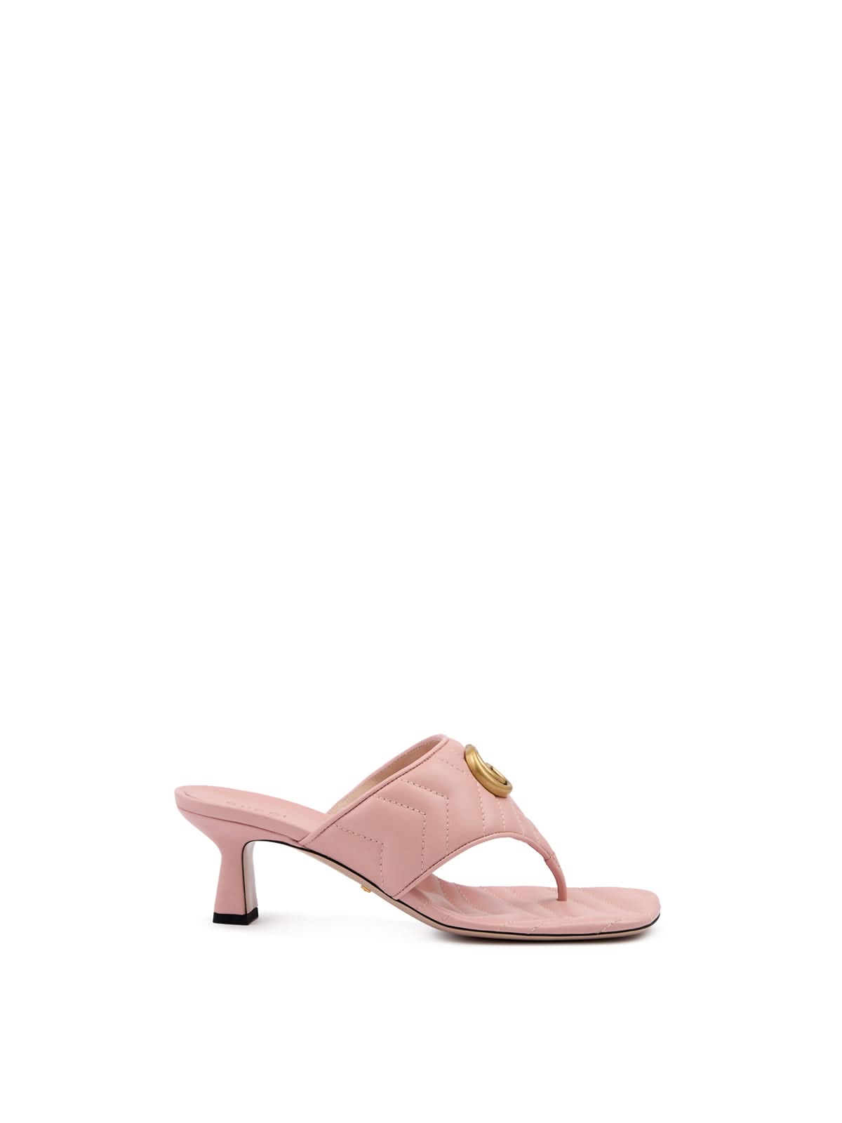 Gucci Mystic Pink Nappa Charlotte Leather Sandalss