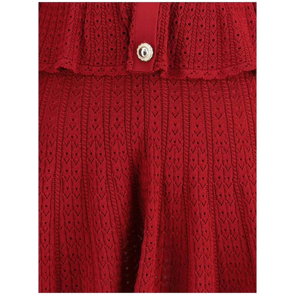 Self-Portrait Pointelle knit short Dress