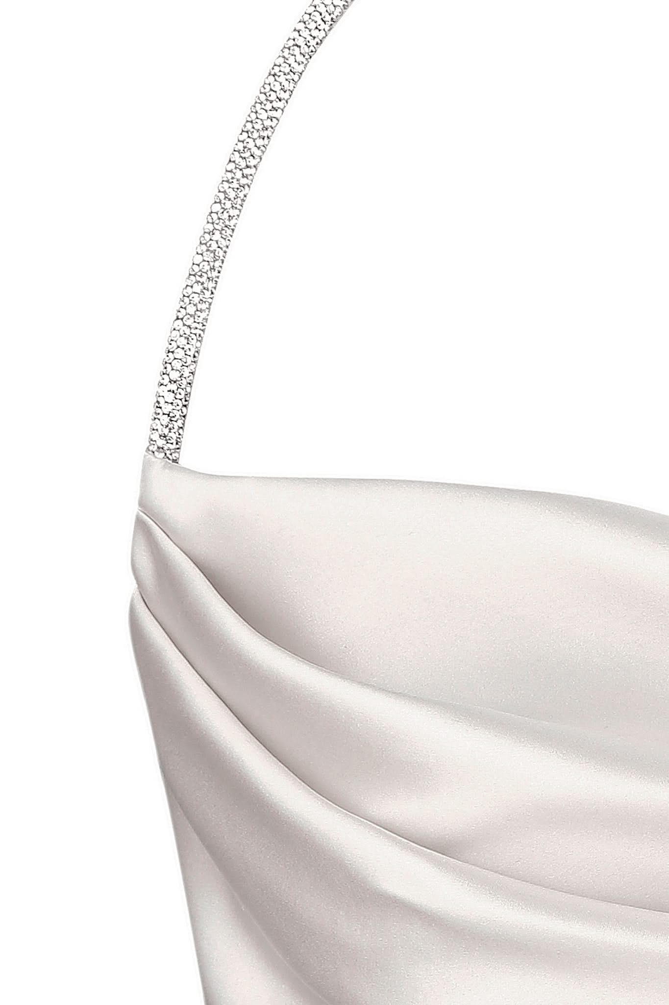 SILK TOP WITH CRYSTAL CORD - Ivory