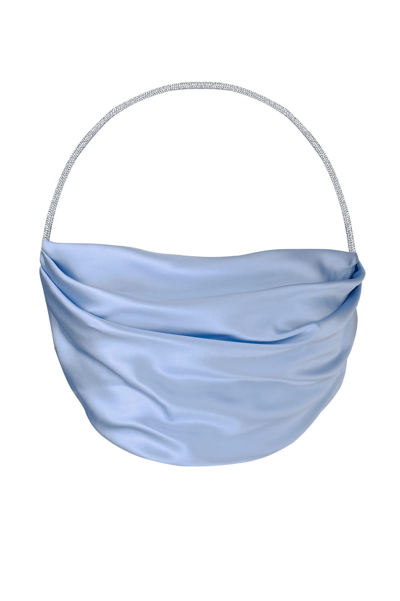 SILK TOP WITH CRYSTAL CORD - Sky Blue