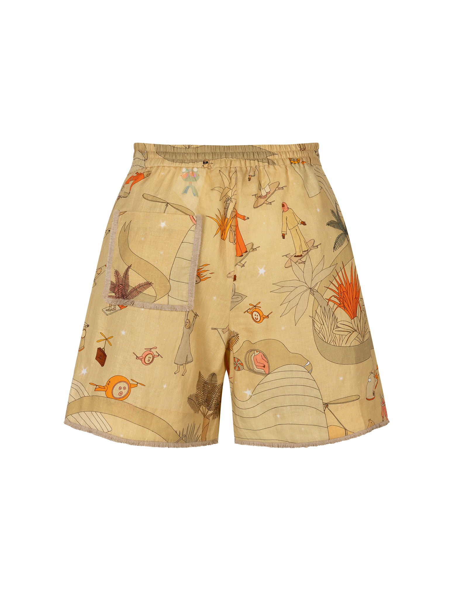 Shorts Beige Print