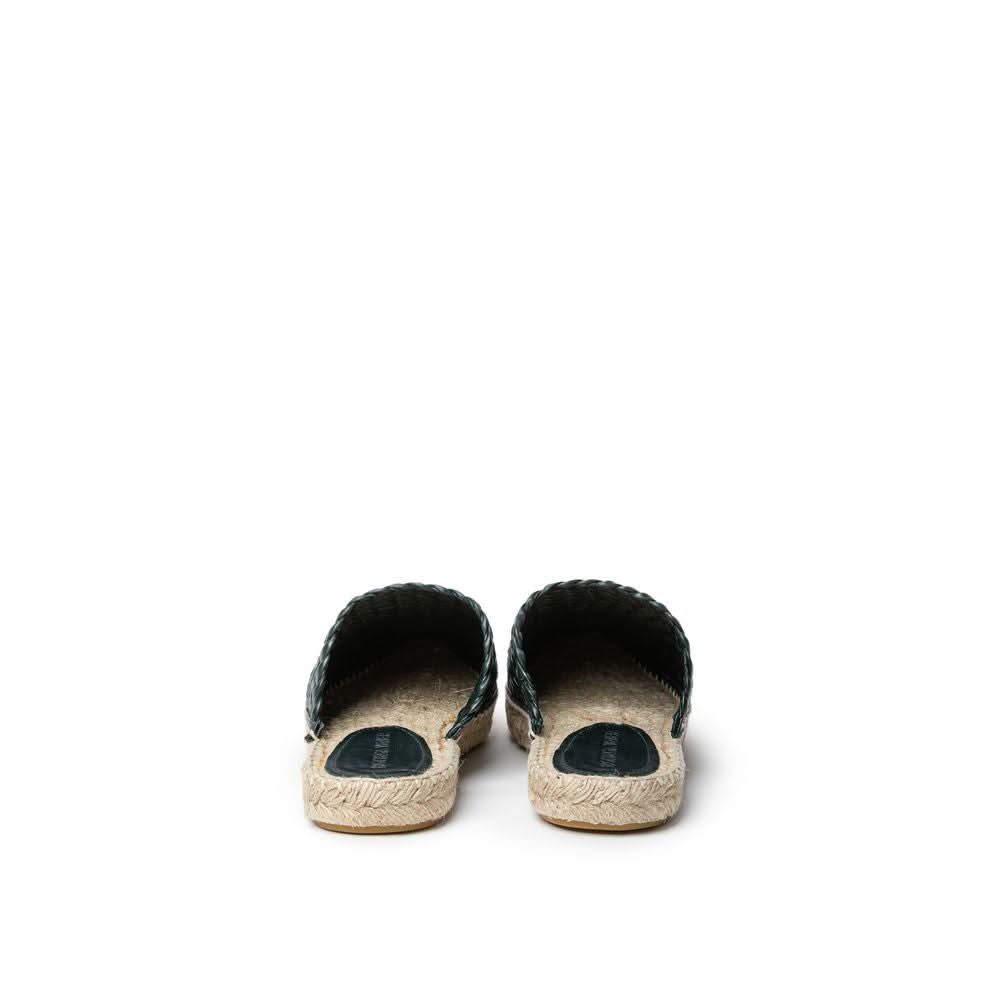 Bottega Veneta Green Leather Espadrilles