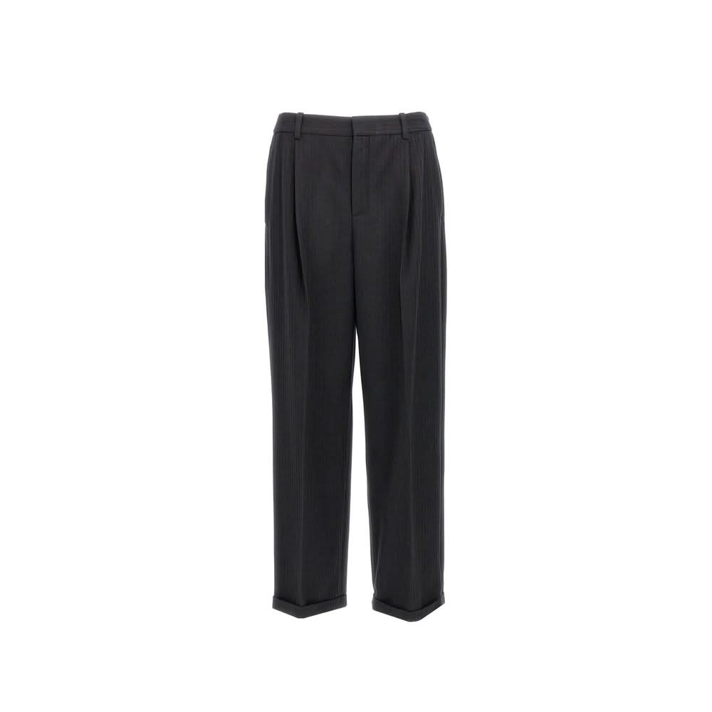 Saint Laurent Cashmere And Wool Flannel 90'S Striped Pants