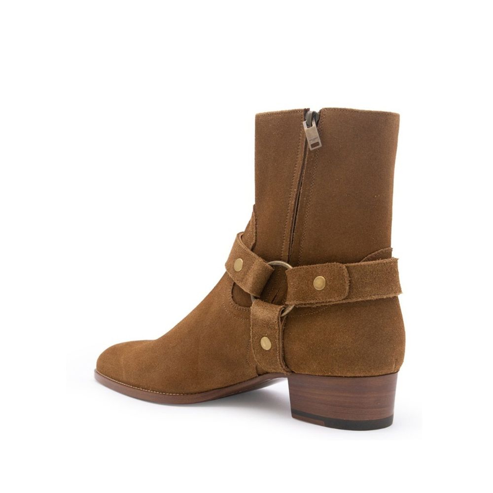 Saint Laurent Wyatt Harness Ankle Boots