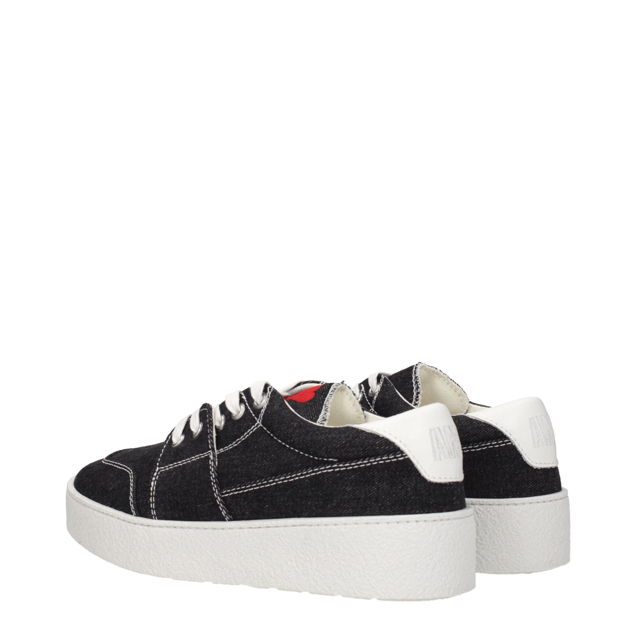 Ami Paris Black Fabric Low Top Sneakers