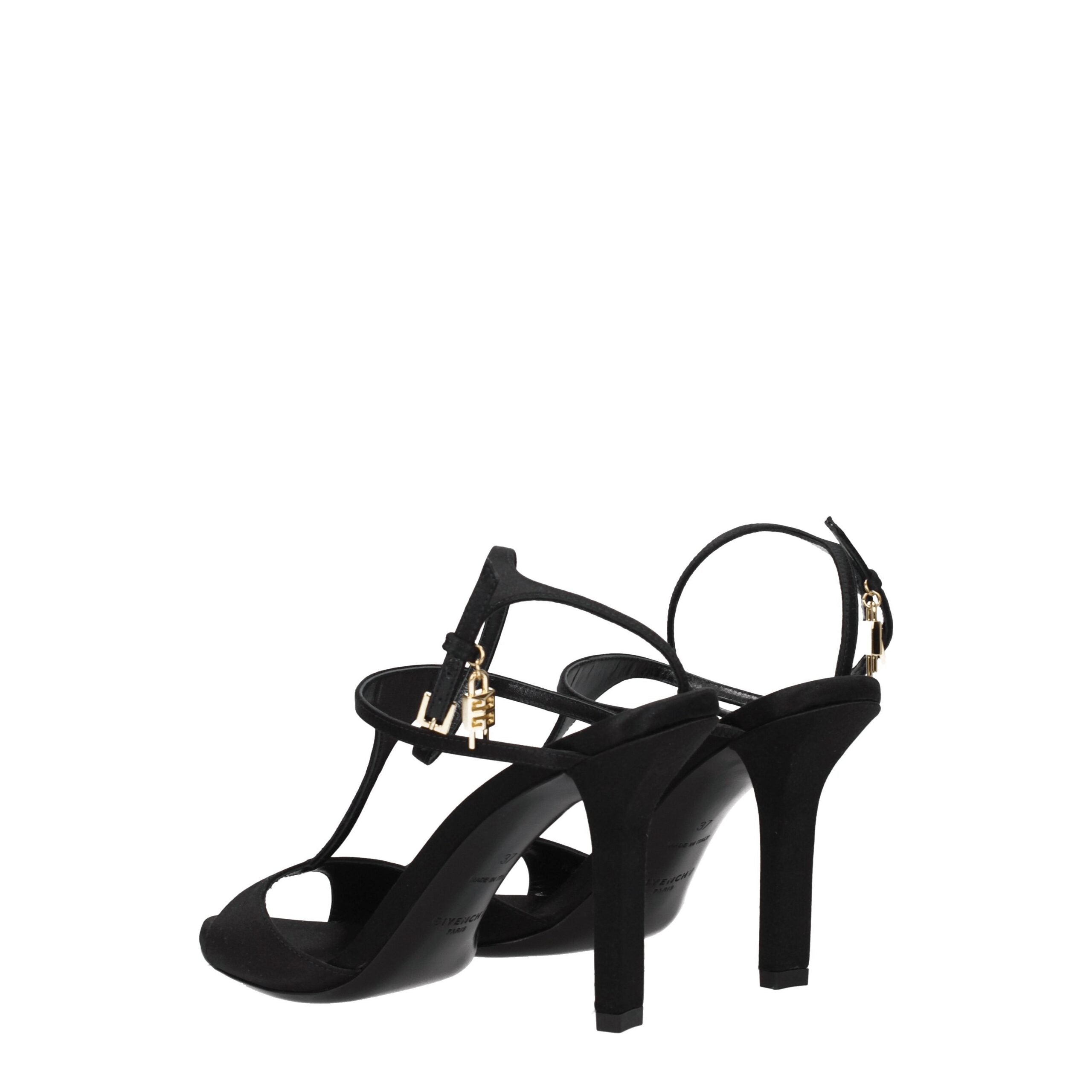 Givenchy Black Satin Stiletto Heel Sandals
