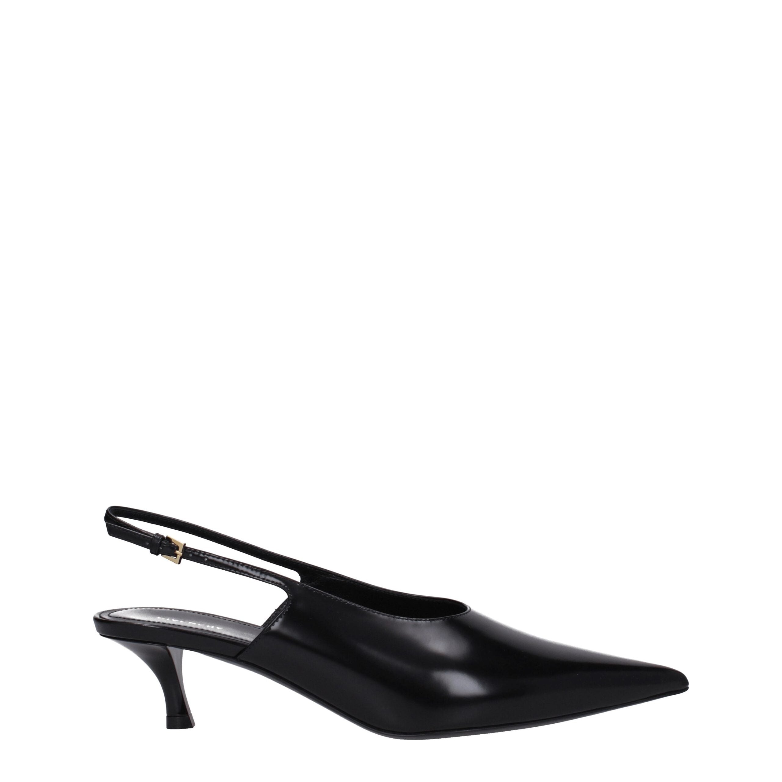 Givenchy Black Leather Mid Heel Pumps