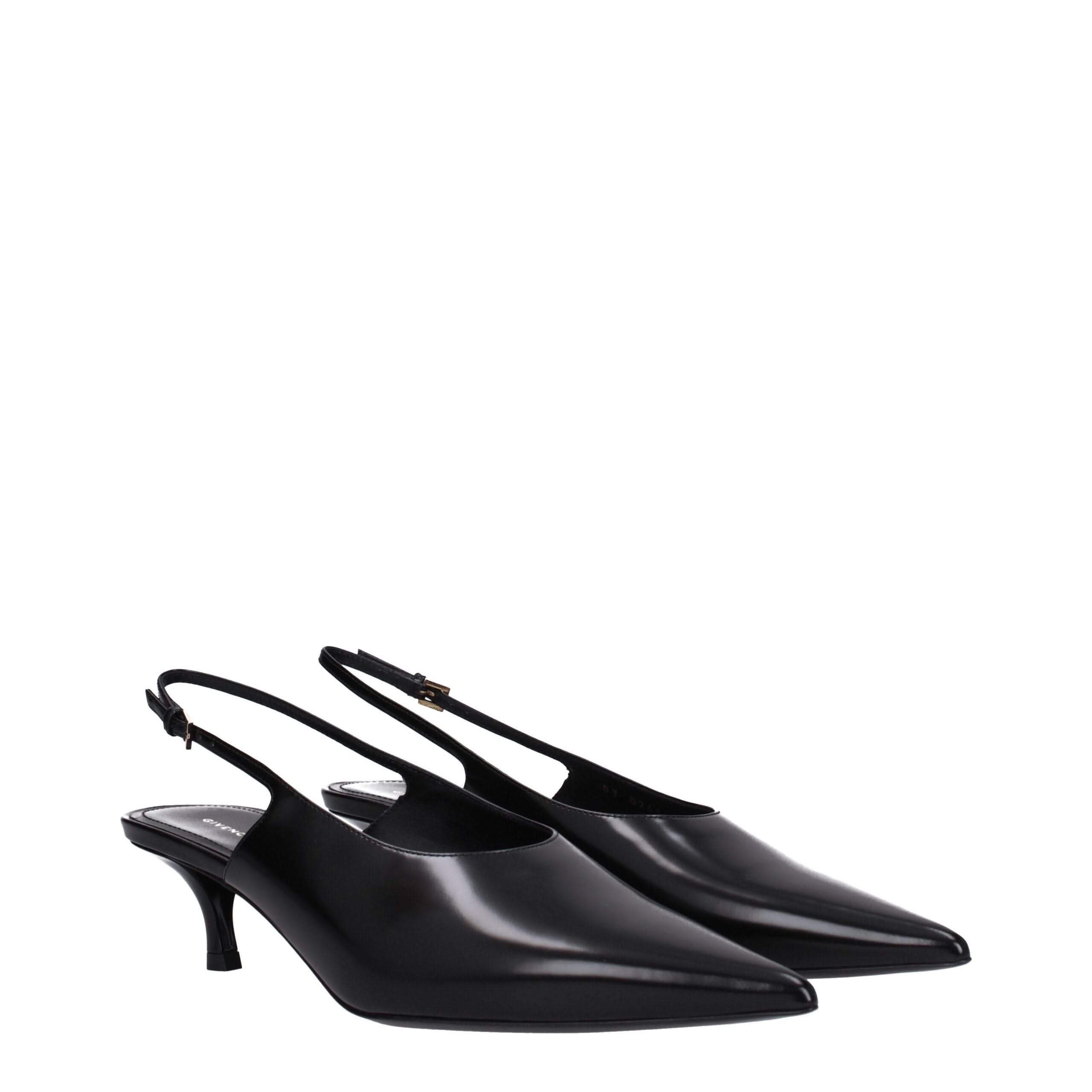 Givenchy Black Leather Mid Heel Pumps