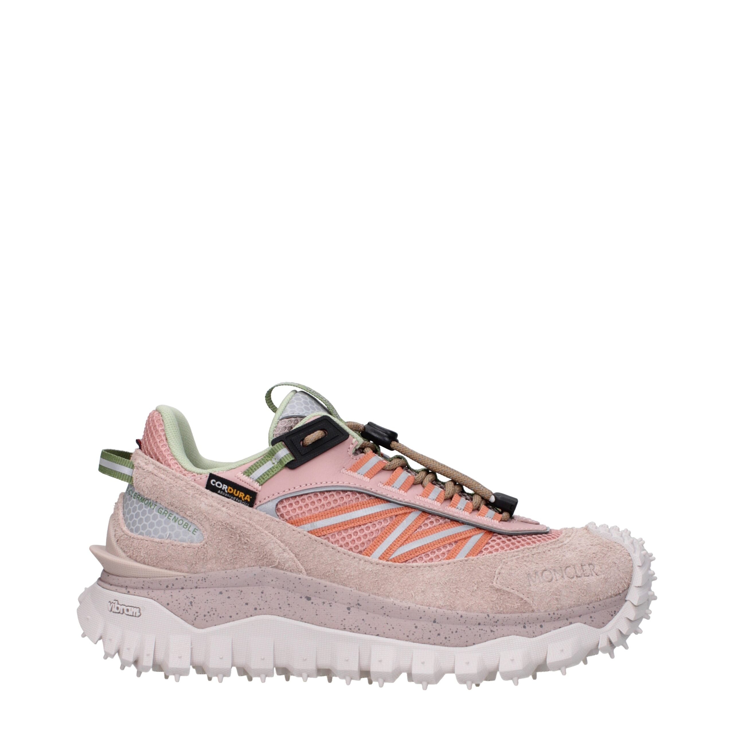 Moncler Pink Leather Sneakers