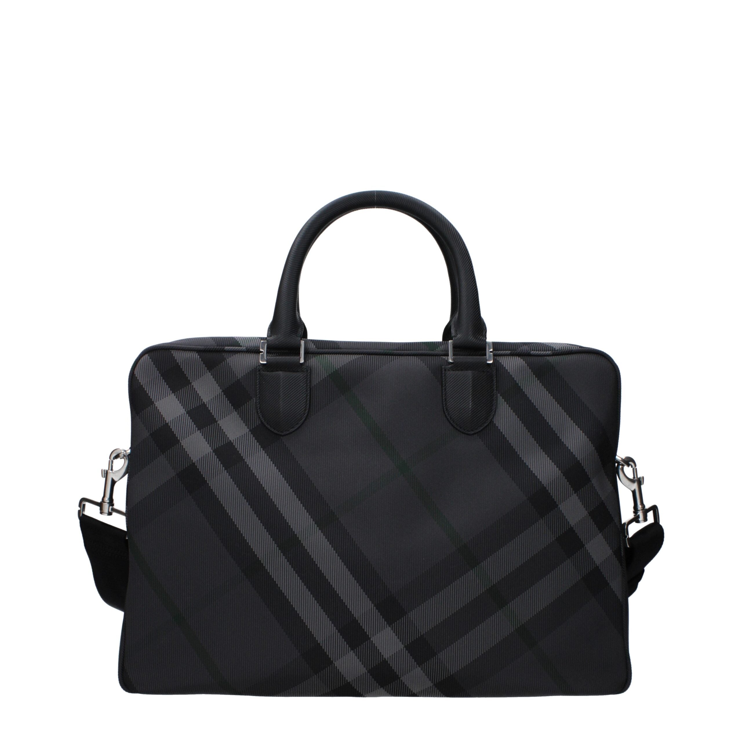 Burberry Gray Fabric Business &Amp; Laptop Bag