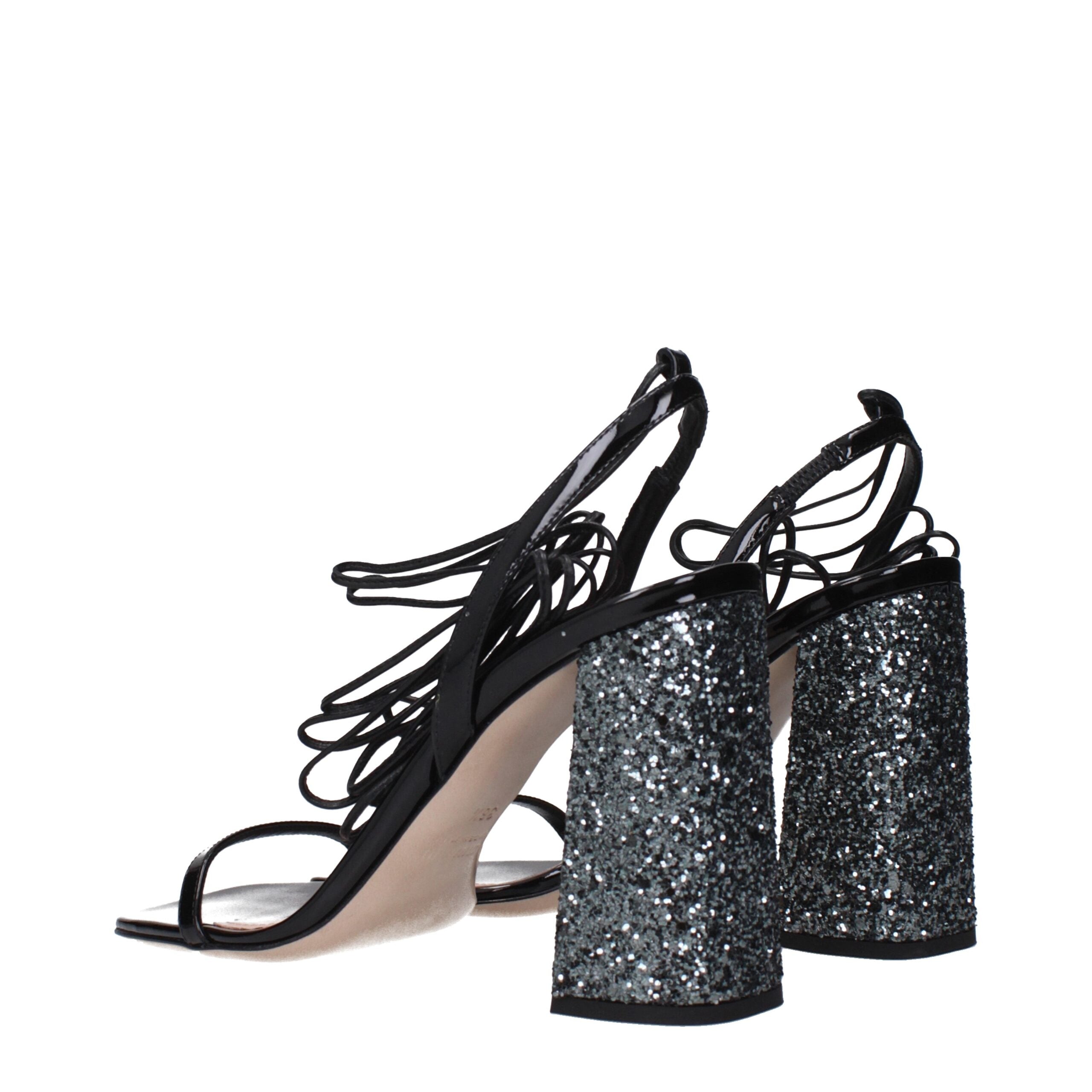 Miu Miu Black Leather Sandals