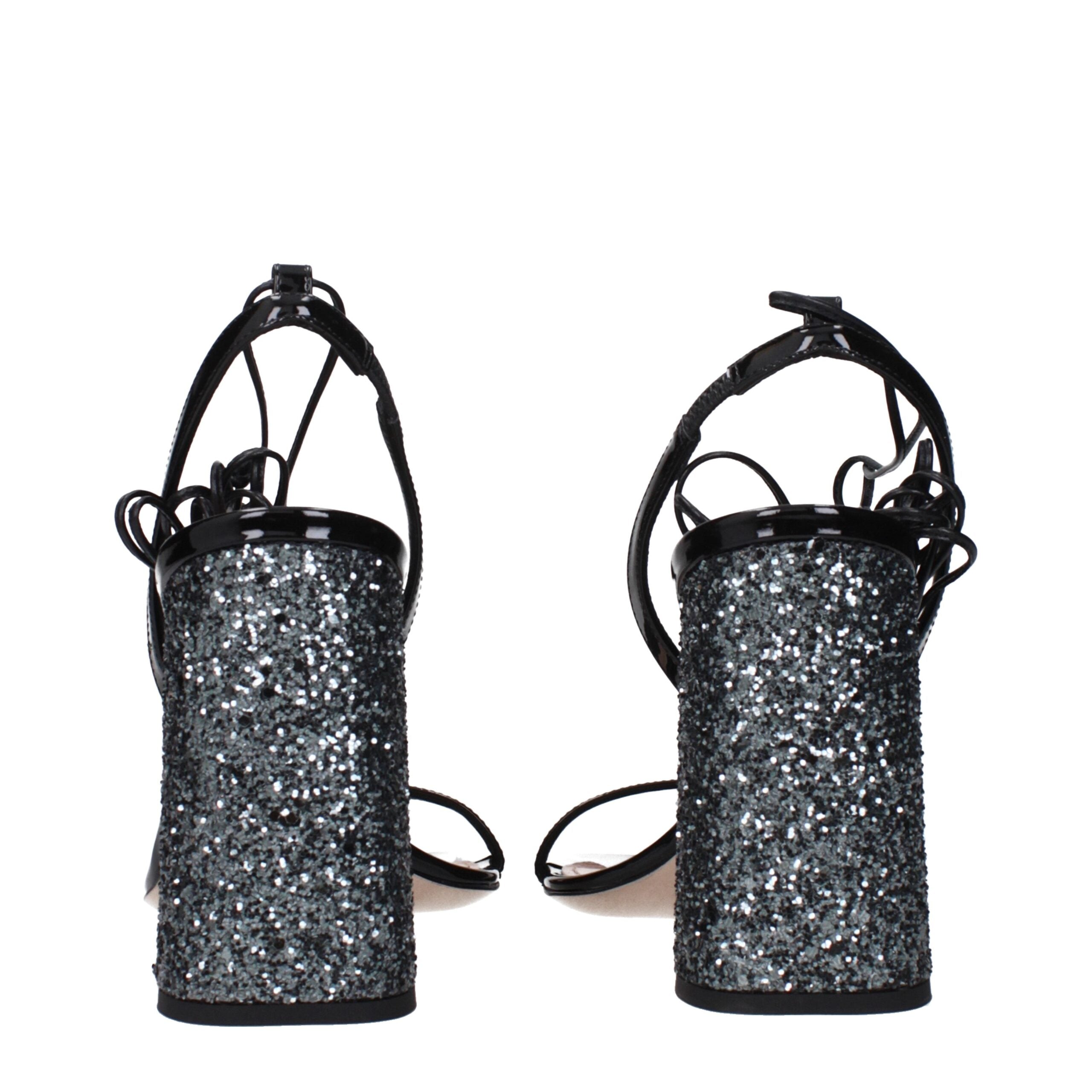 Miu Miu Black Leather Sandals